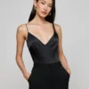 Dara Stretch-Satin Bodysuit