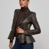 Lyric Leather Peplum Jacket
