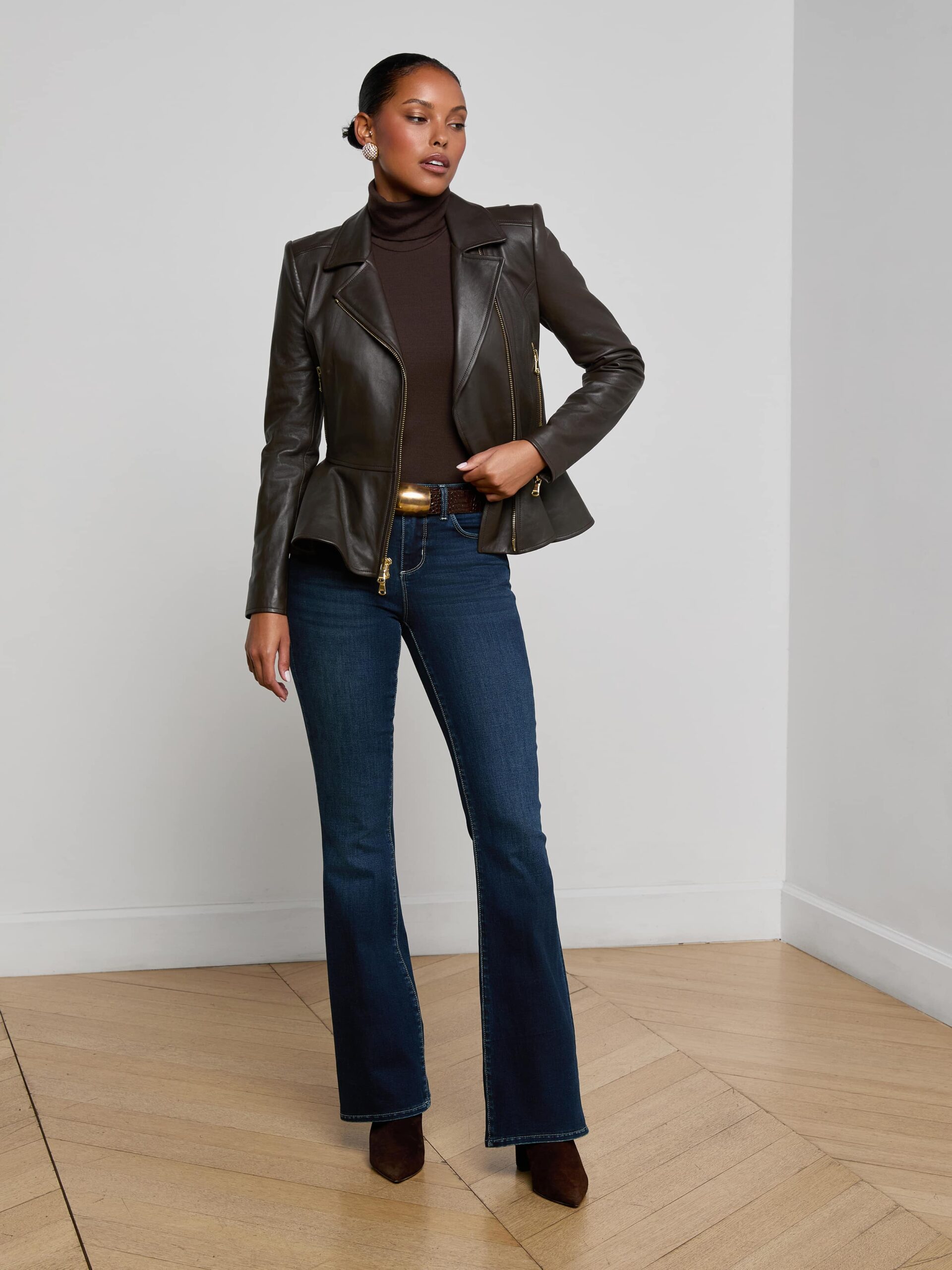 Lyric Leather Peplum Jacket