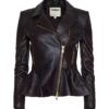 Lyric Leather Peplum Jacket
