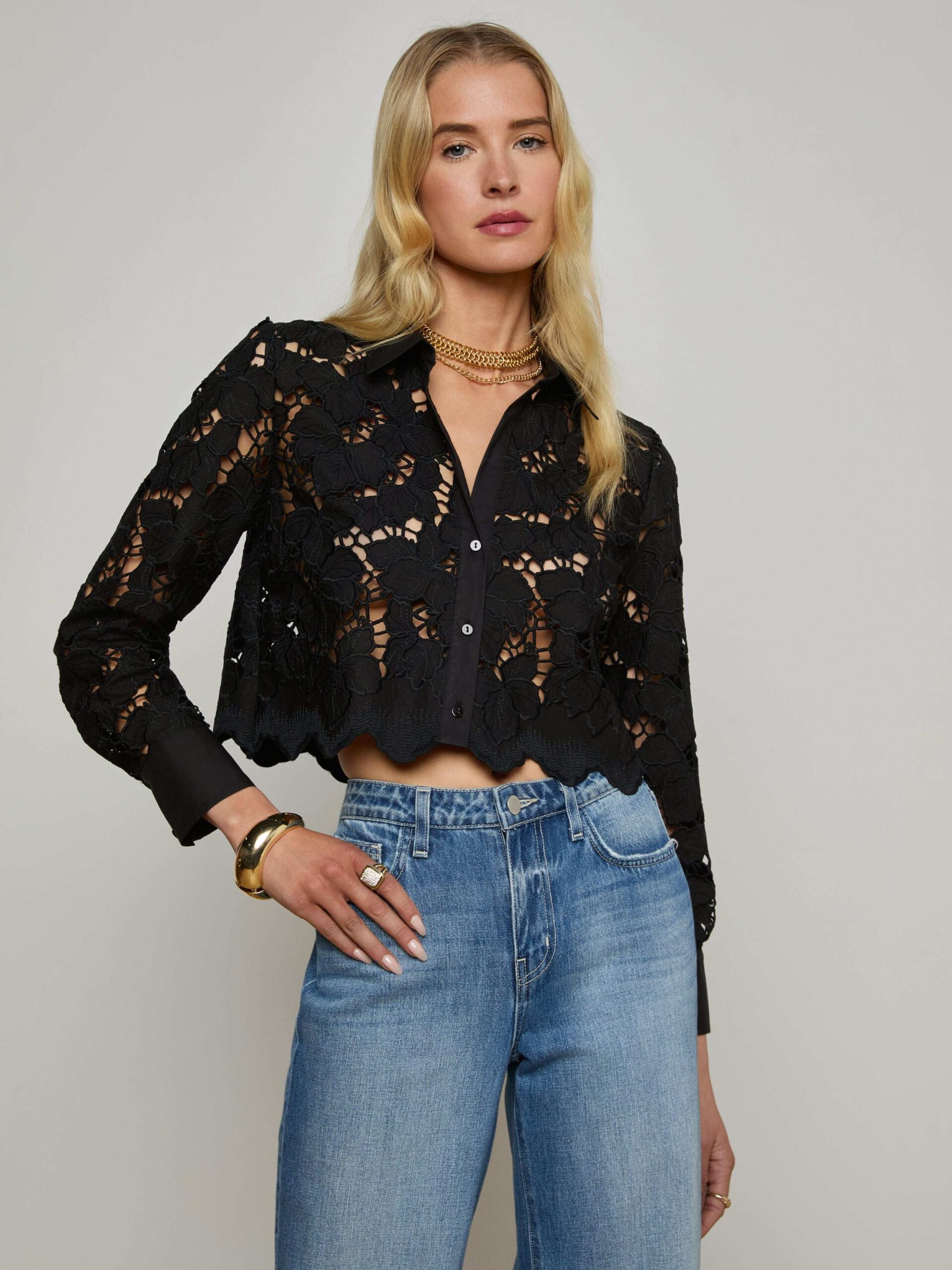 11461-seychelle-cropped-eyelet-blouse-1.jpg Seychelle Cropped Eyelet Blouse