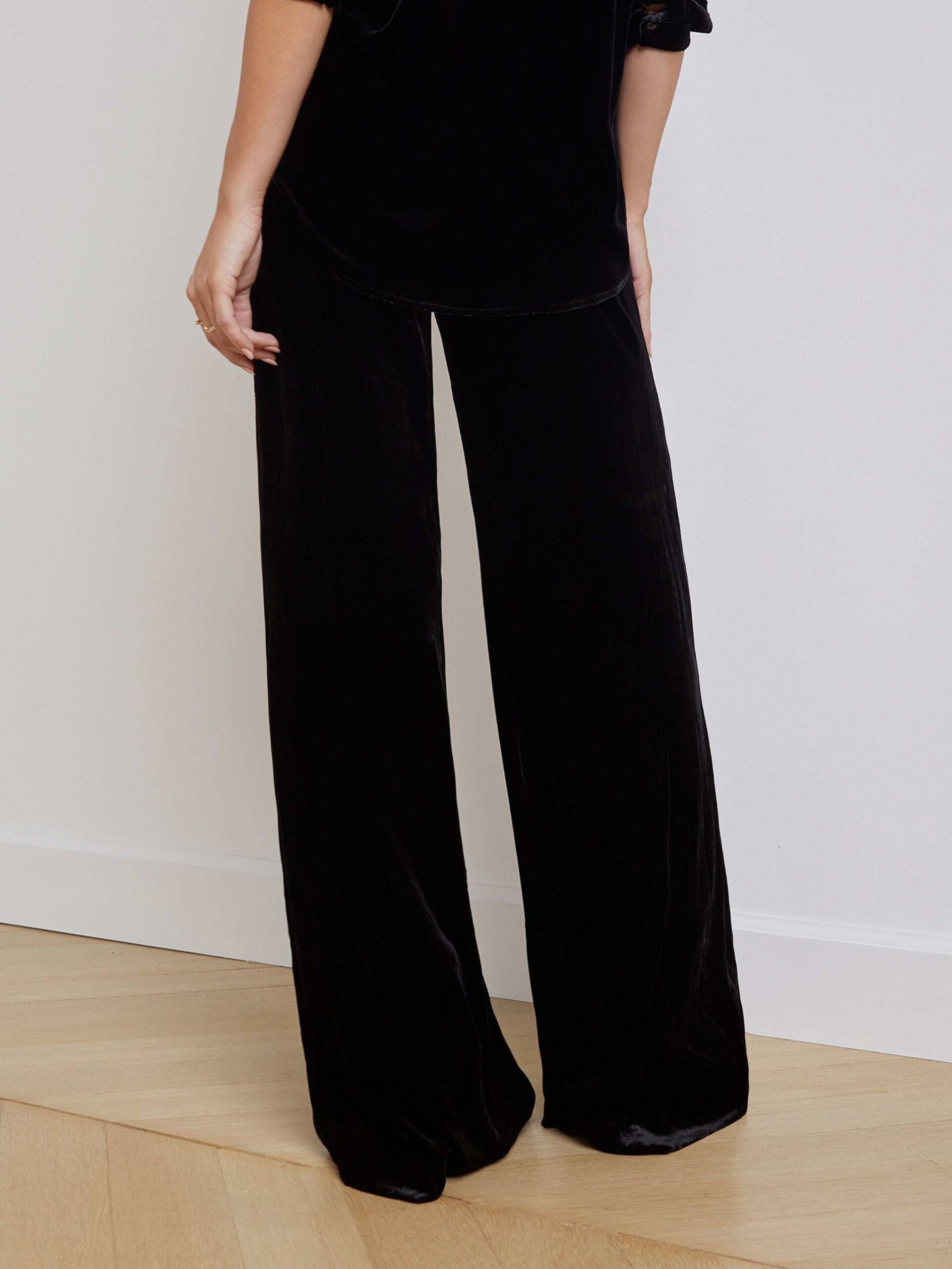 Pilar Velvet Wide-Leg Pant