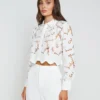 Seychelle Cropped Eyelet Blouse
