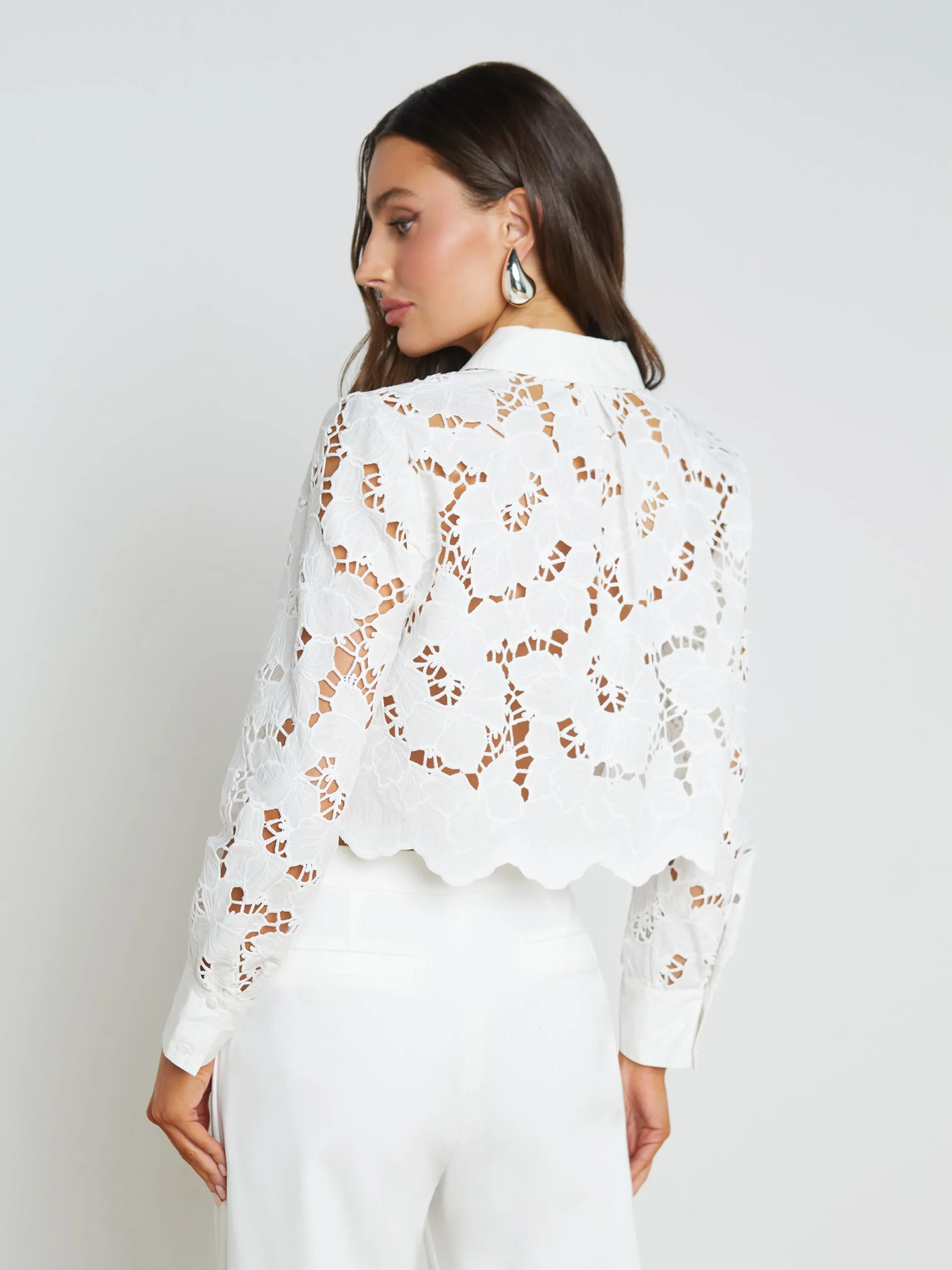 Seychelle Cropped Eyelet Blouse