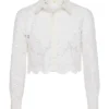 Seychelle Cropped Eyelet Blouse