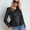 Lyric Leather Peplum Jacket