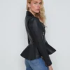 Lyric Leather Peplum Jacket