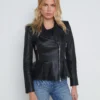 Lyric Leather Peplum Jacket