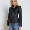 Lyric Leather Peplum Jacket