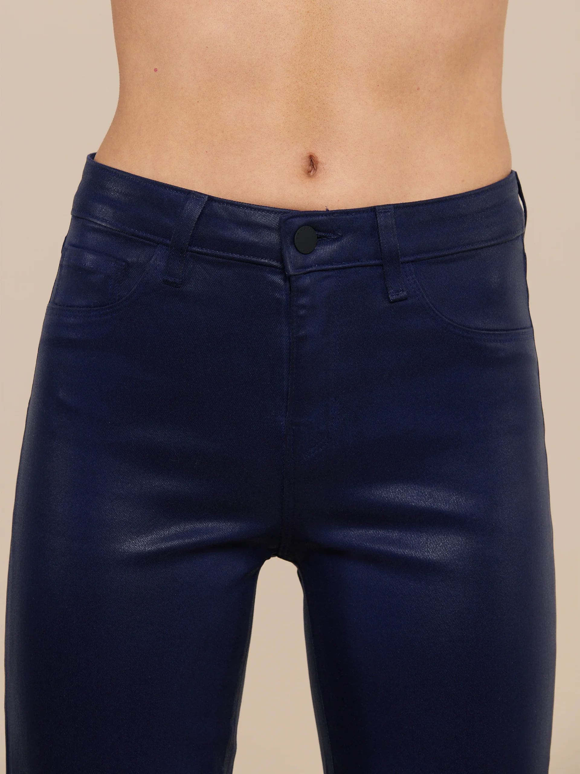 Kendra Coated Cropped Flare Jean