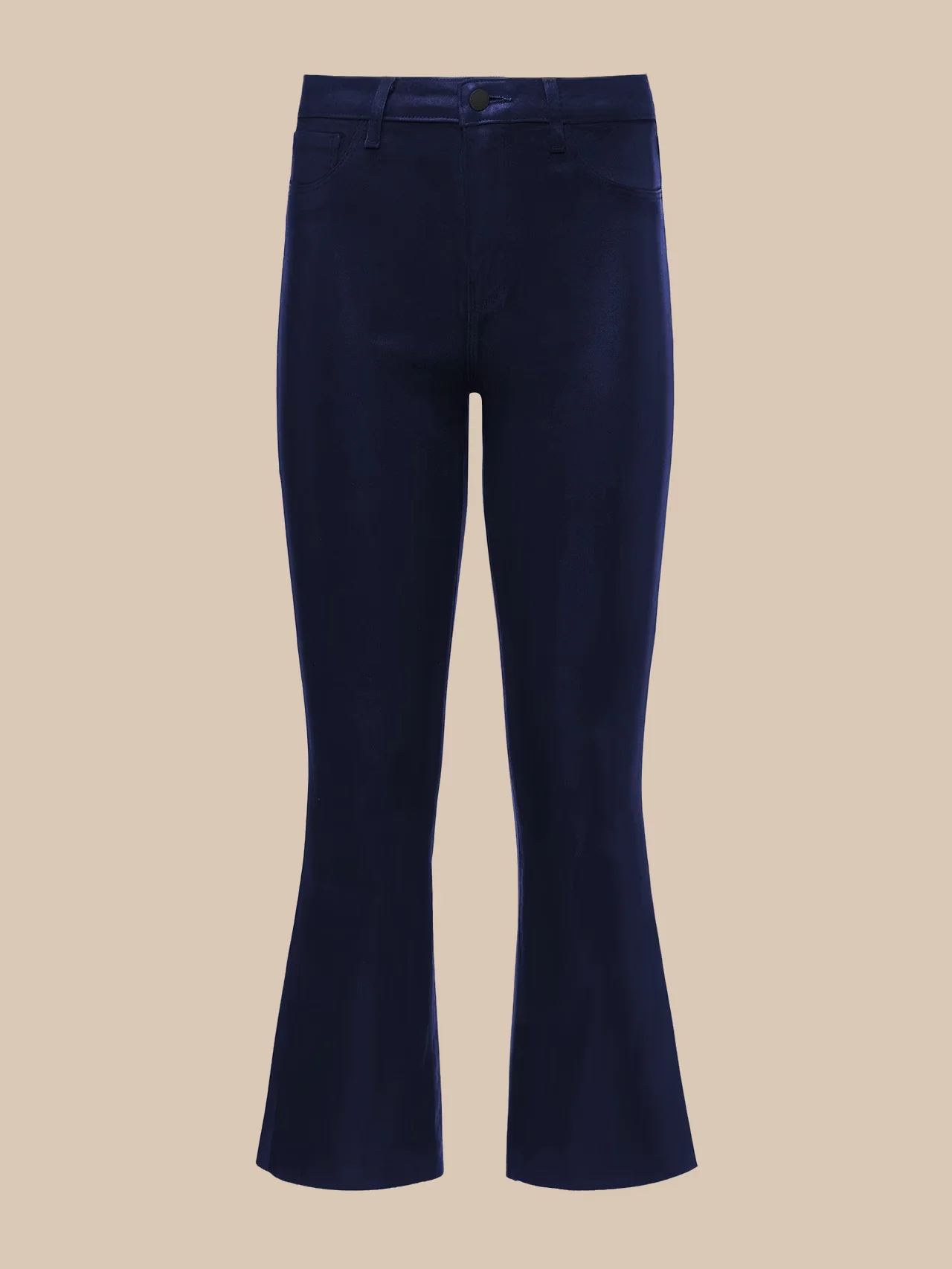Kendra Coated Cropped Flare Jean