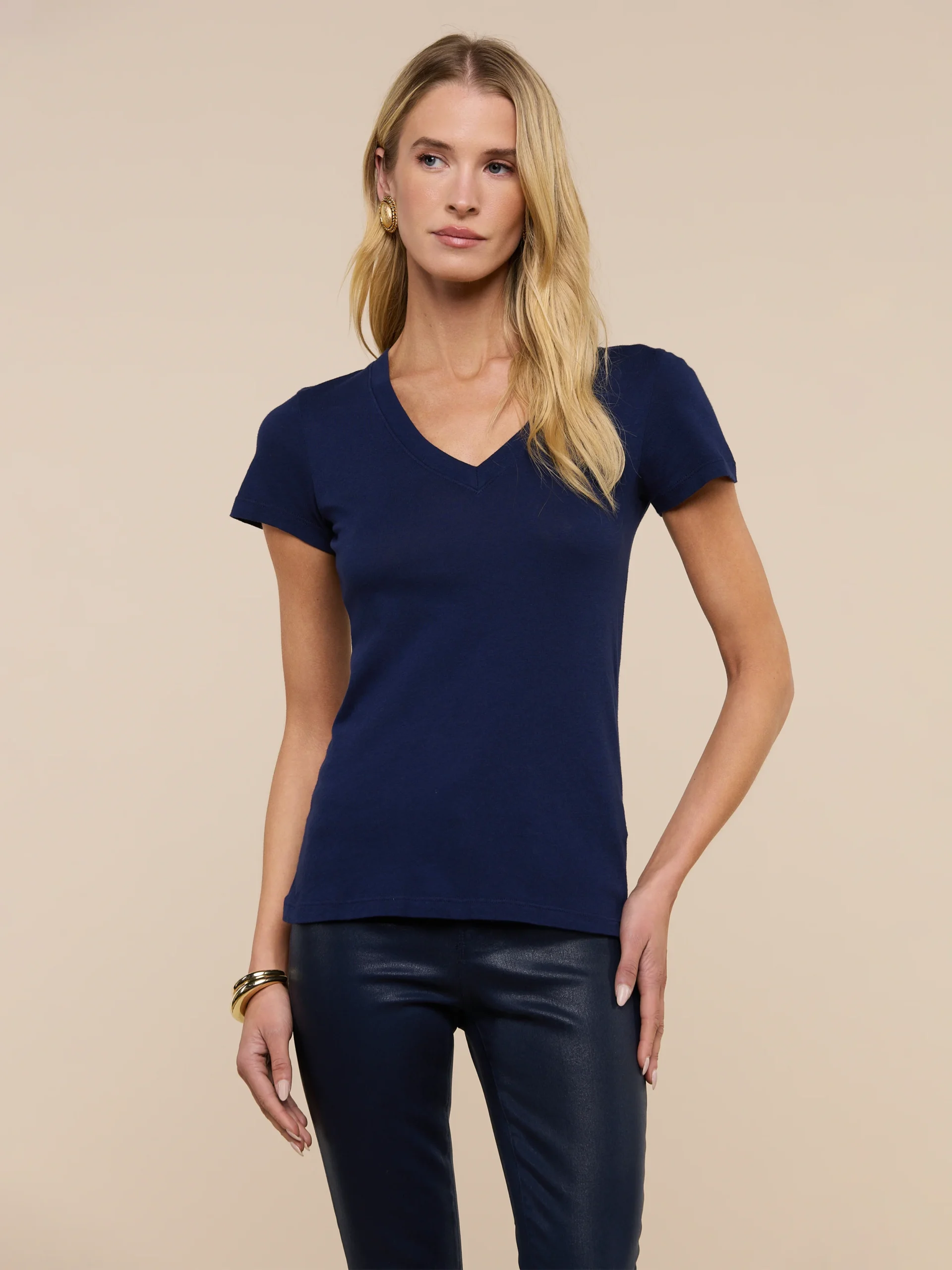 Becca Cotton V-Neck Tee