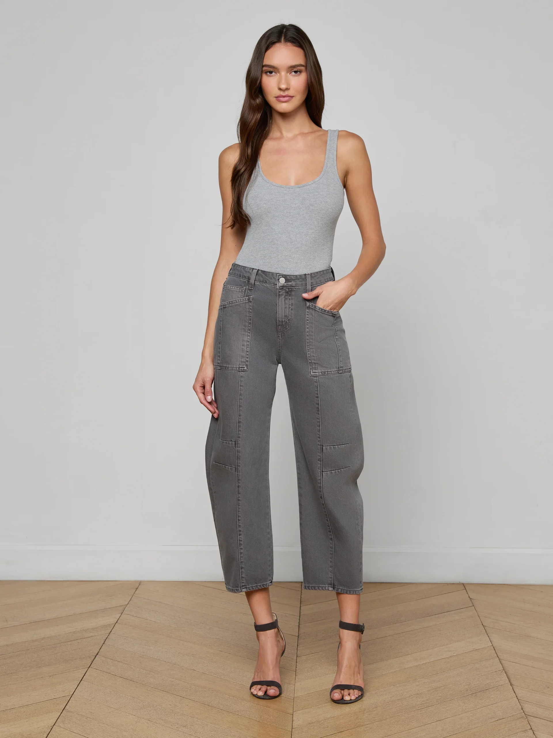 Cody Cropped Barrel-Leg Jean