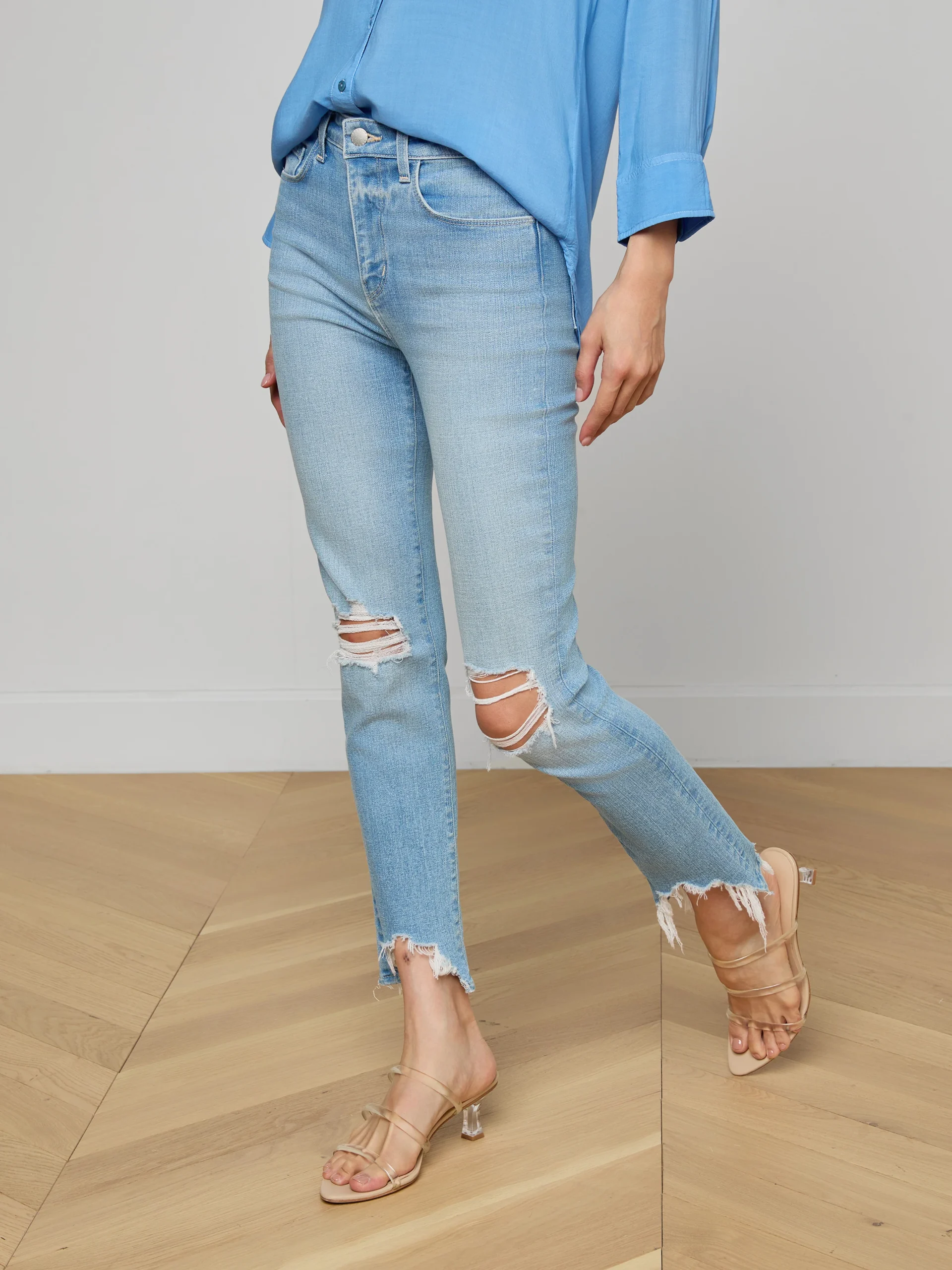 High Line Distressed Skinny Jean