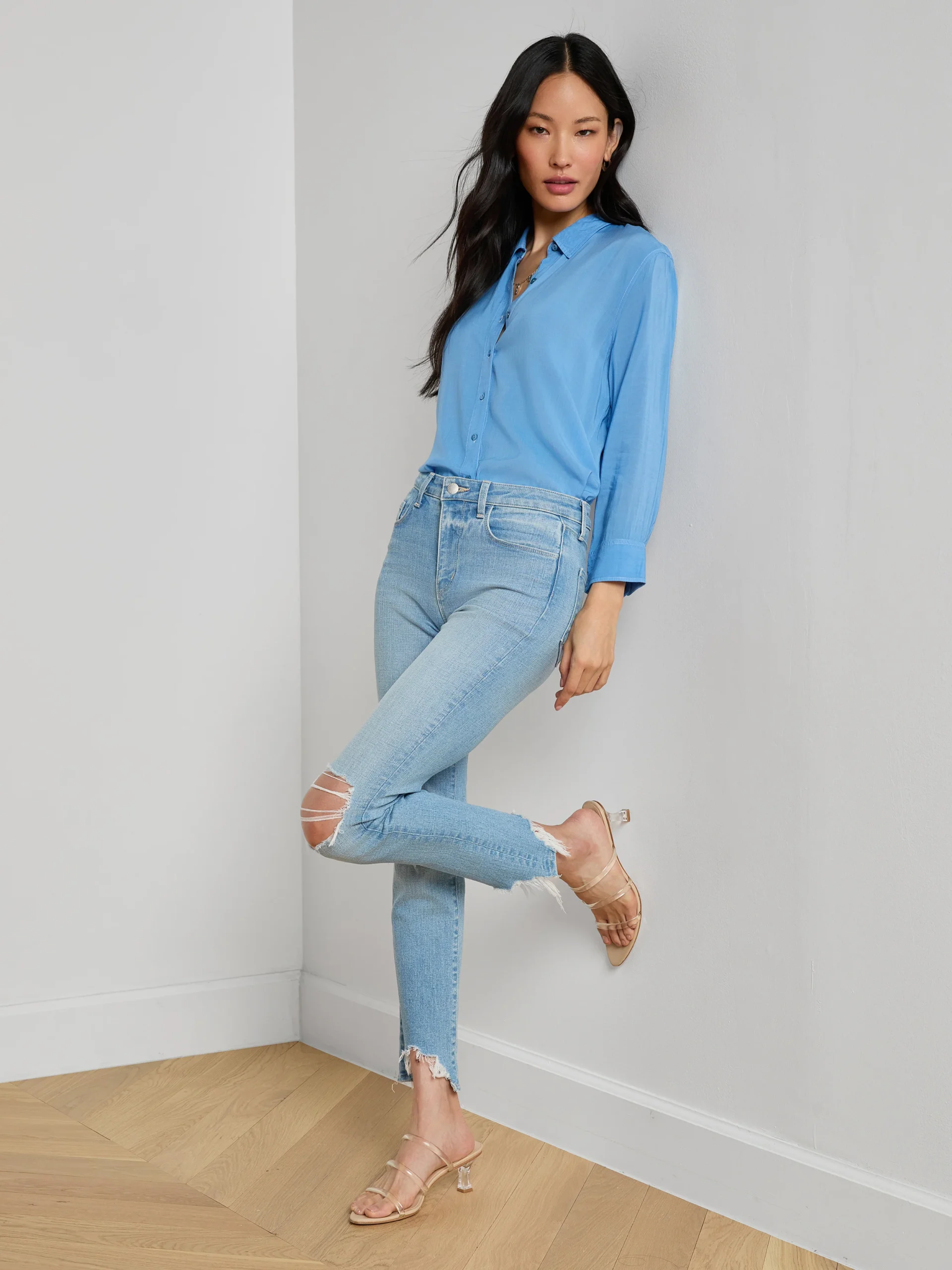 High Line Distressed Skinny Jean