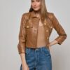 Kumi Cropped Leather Jacket