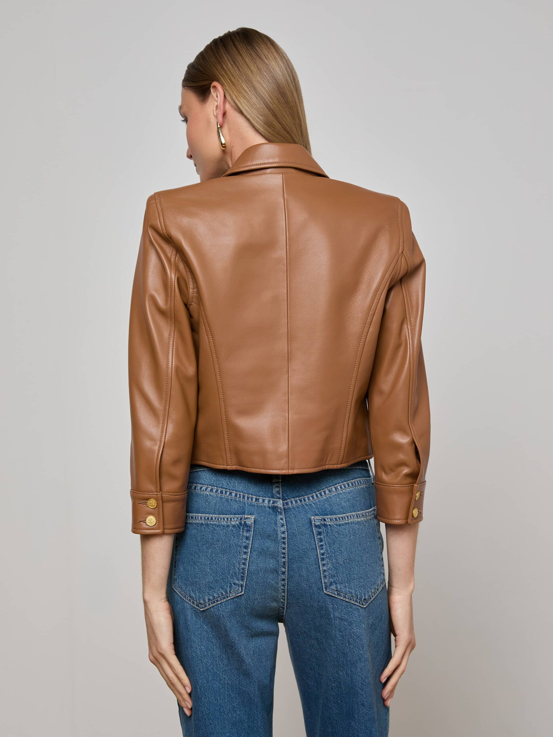 Kumi Cropped Leather Jacket