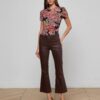 Kendra Coated Cropped Flare Jean