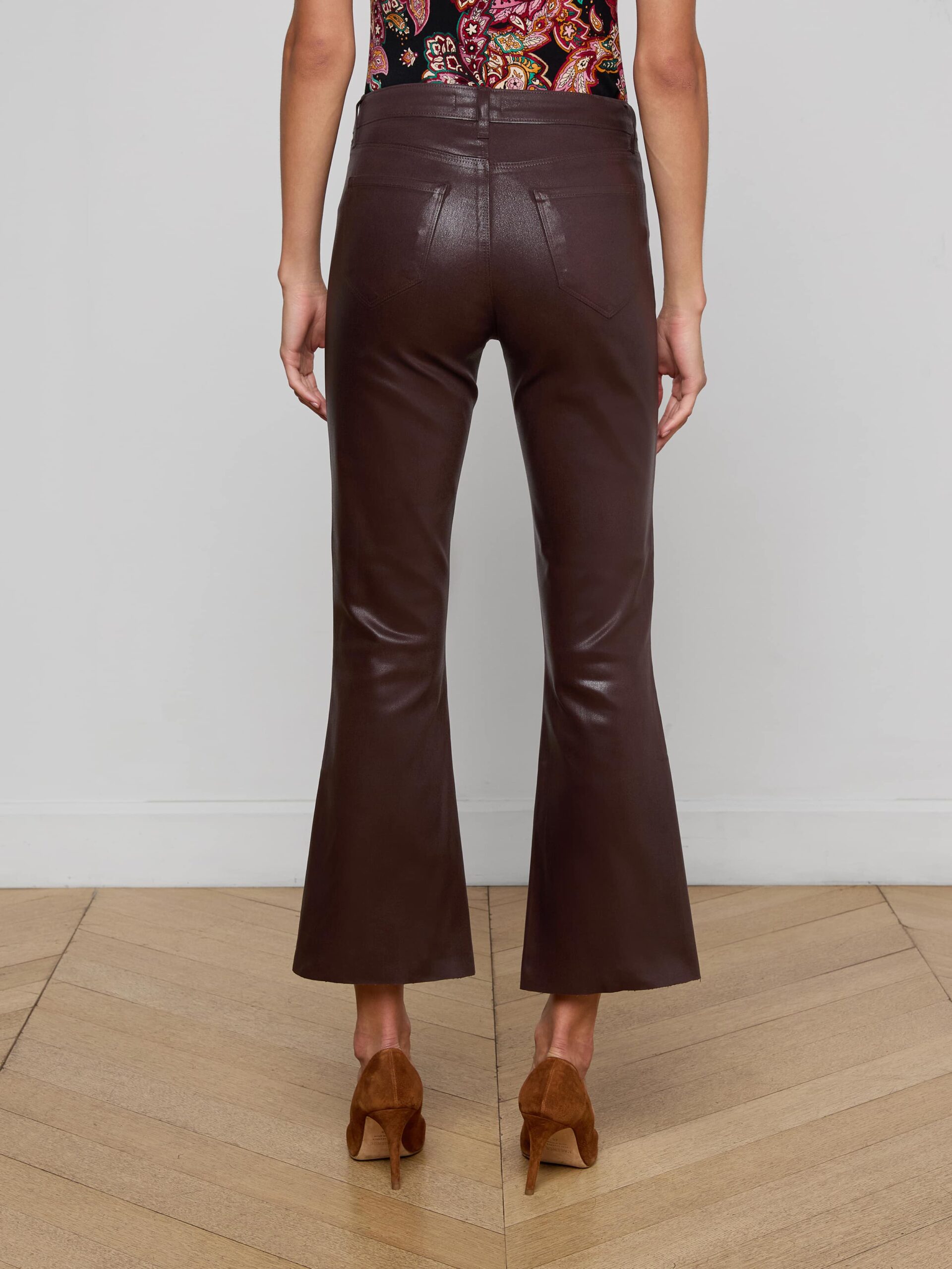 Kendra Coated Cropped Flare Jean