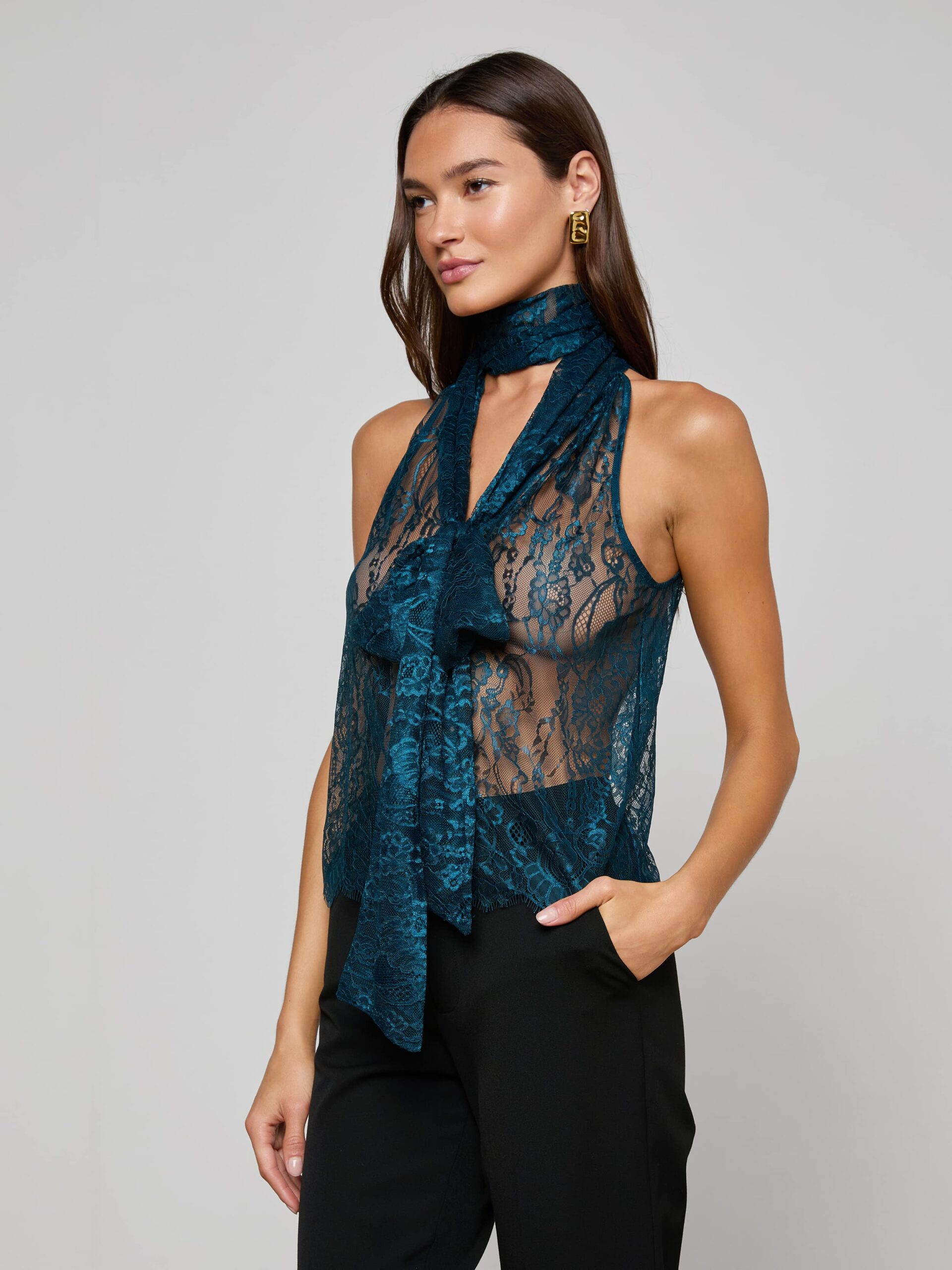 13810-reece-lace-tie-neck-blouse-2.jpg Reece Lace Tie Neck Blouse