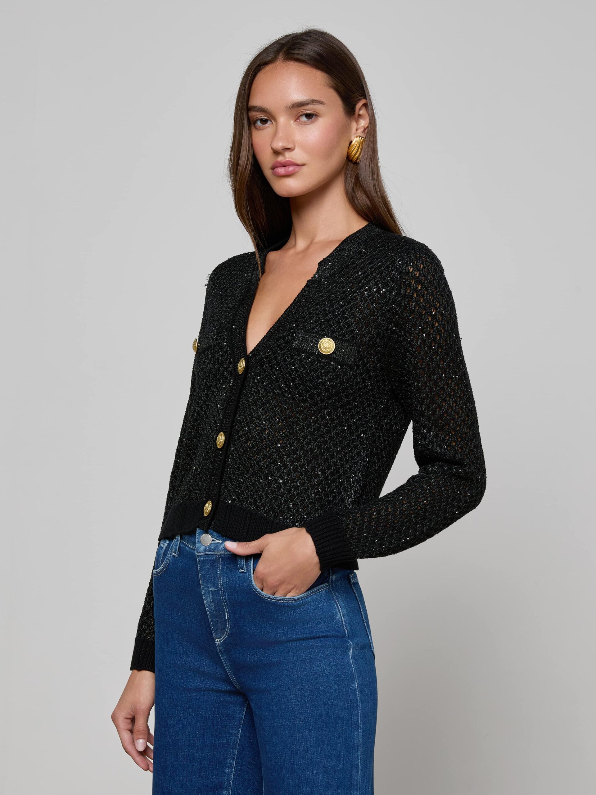 Blanca Sequin Cardigan