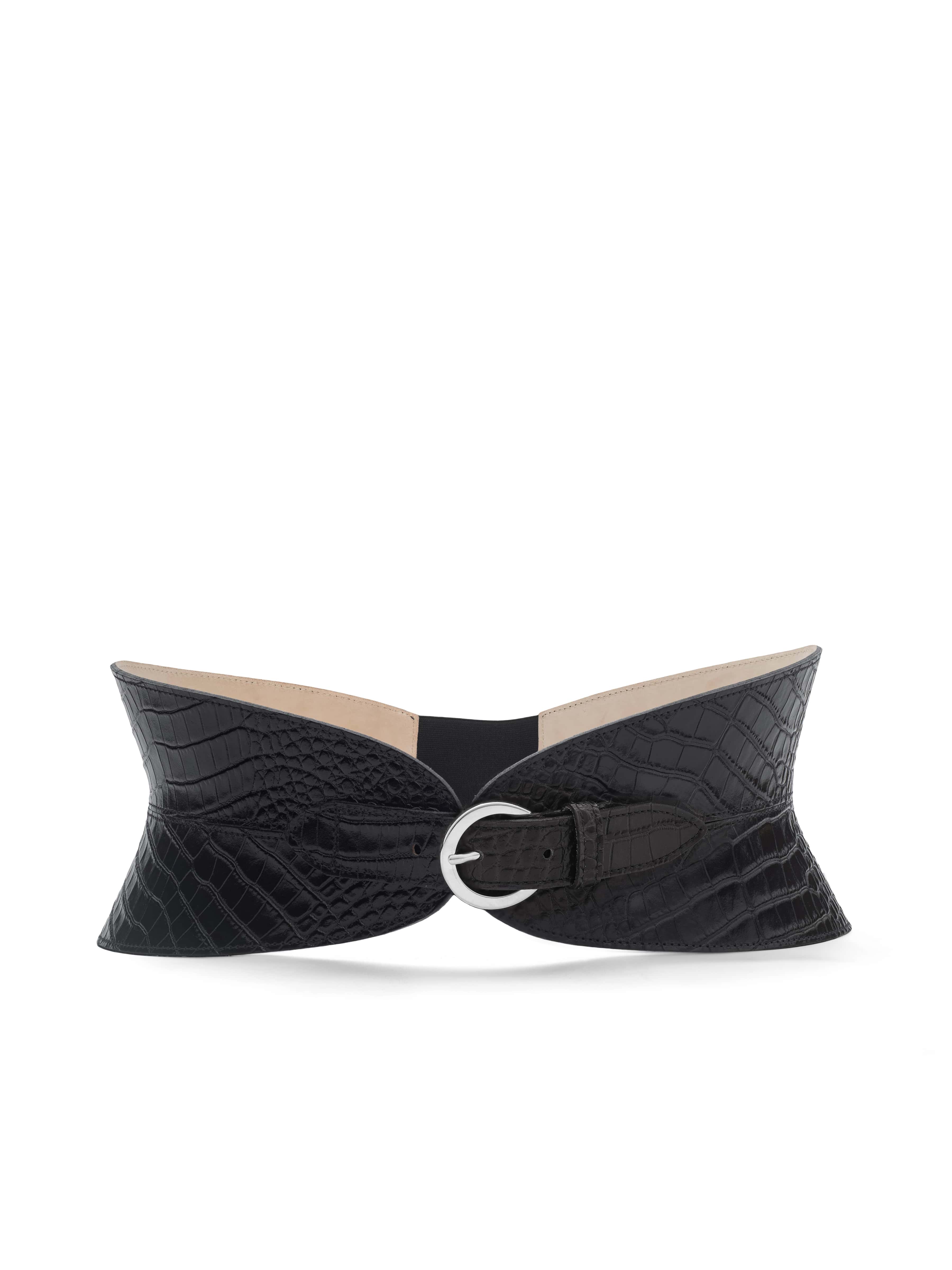 14665-alexandra-croc-embossed-corset-belt-1.jpg Alexandra Croc-Embossed Corset Belt