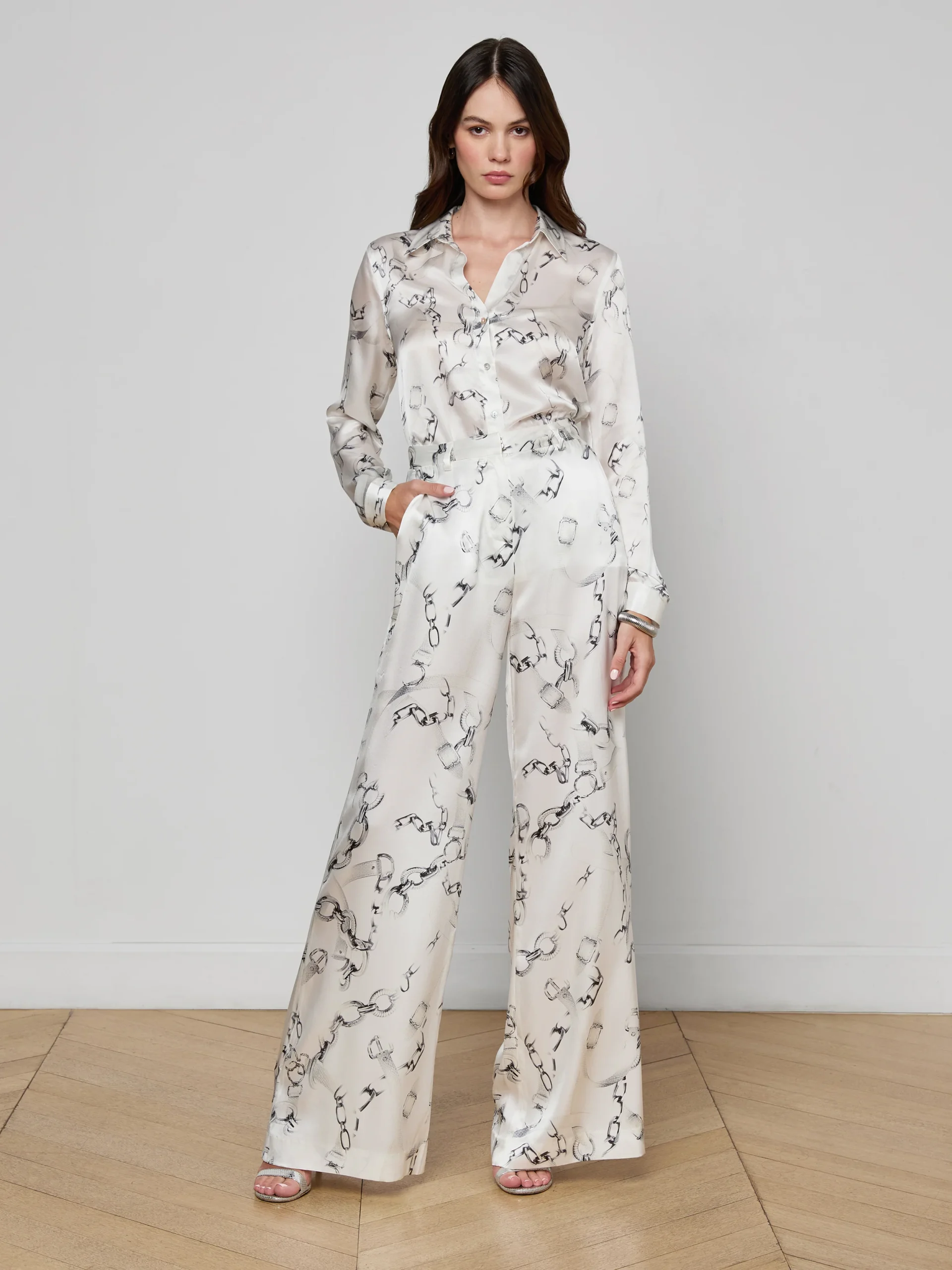 Gavin Silk Wide-Leg Pant
