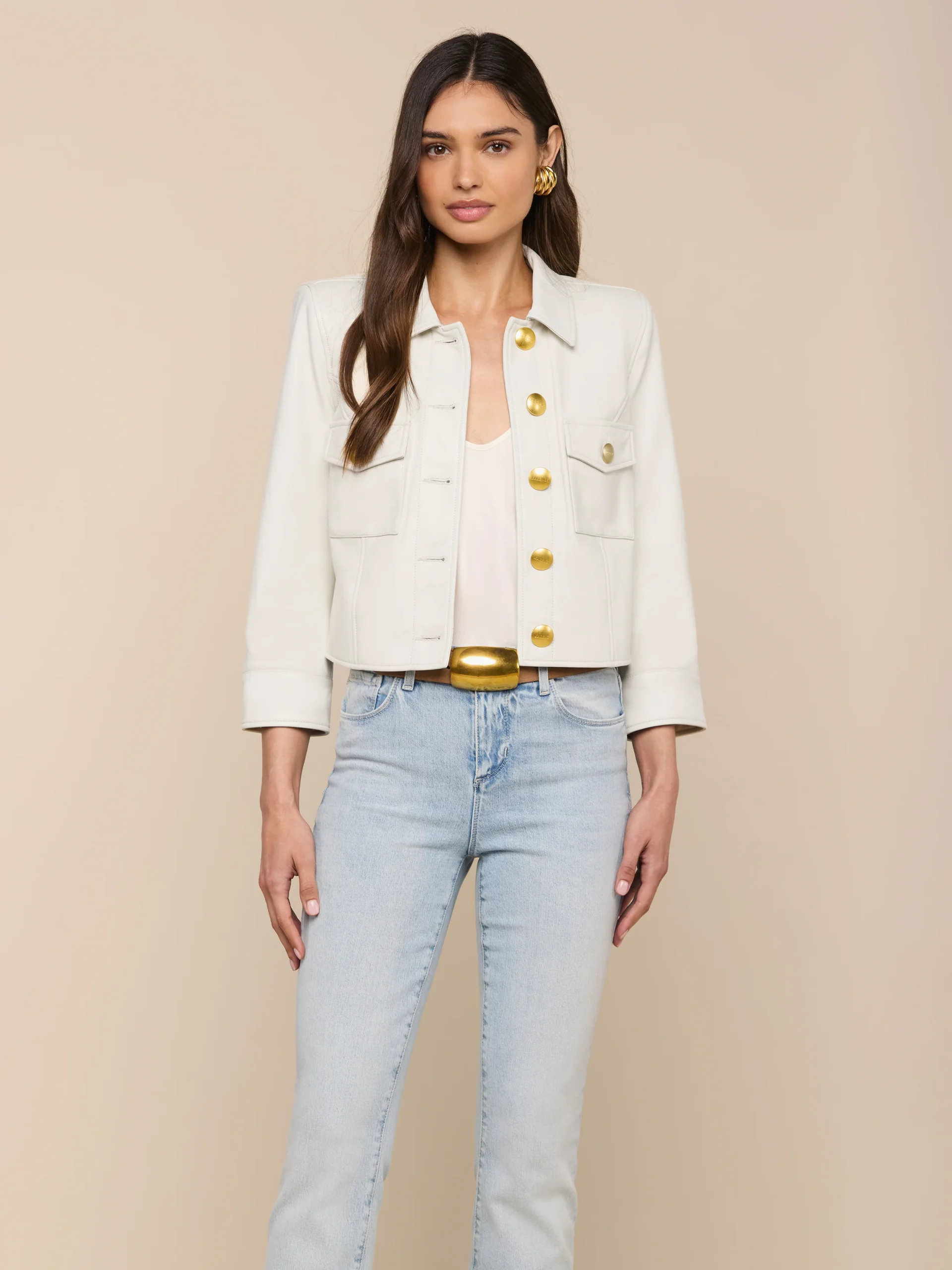 Kumi Cropped Leather Jacket