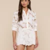 Seychelle Cropped Eyelet Blouse