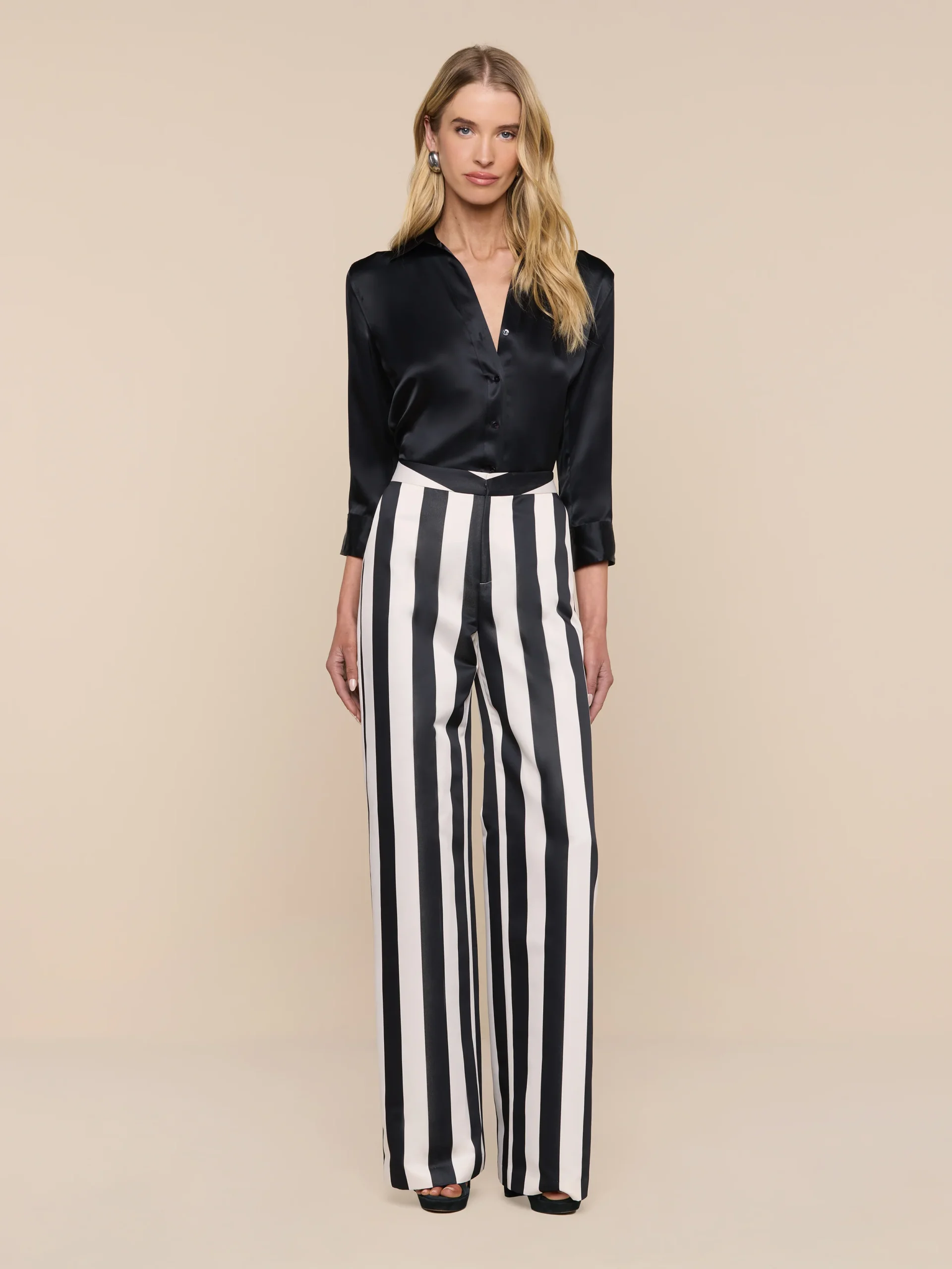 Livvy Satin Straight-Leg Trouser