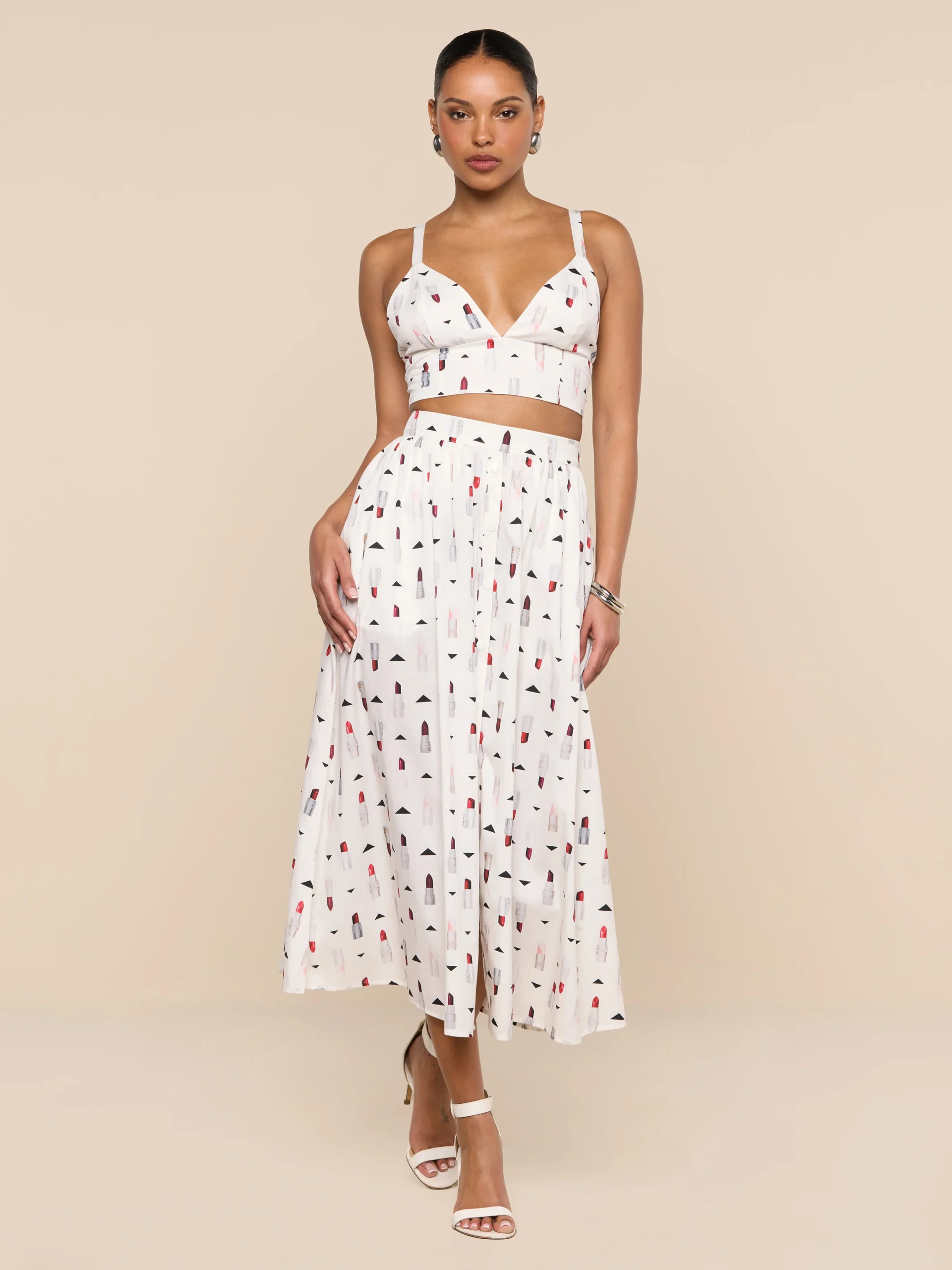 Seina Poplin Midi Skirt