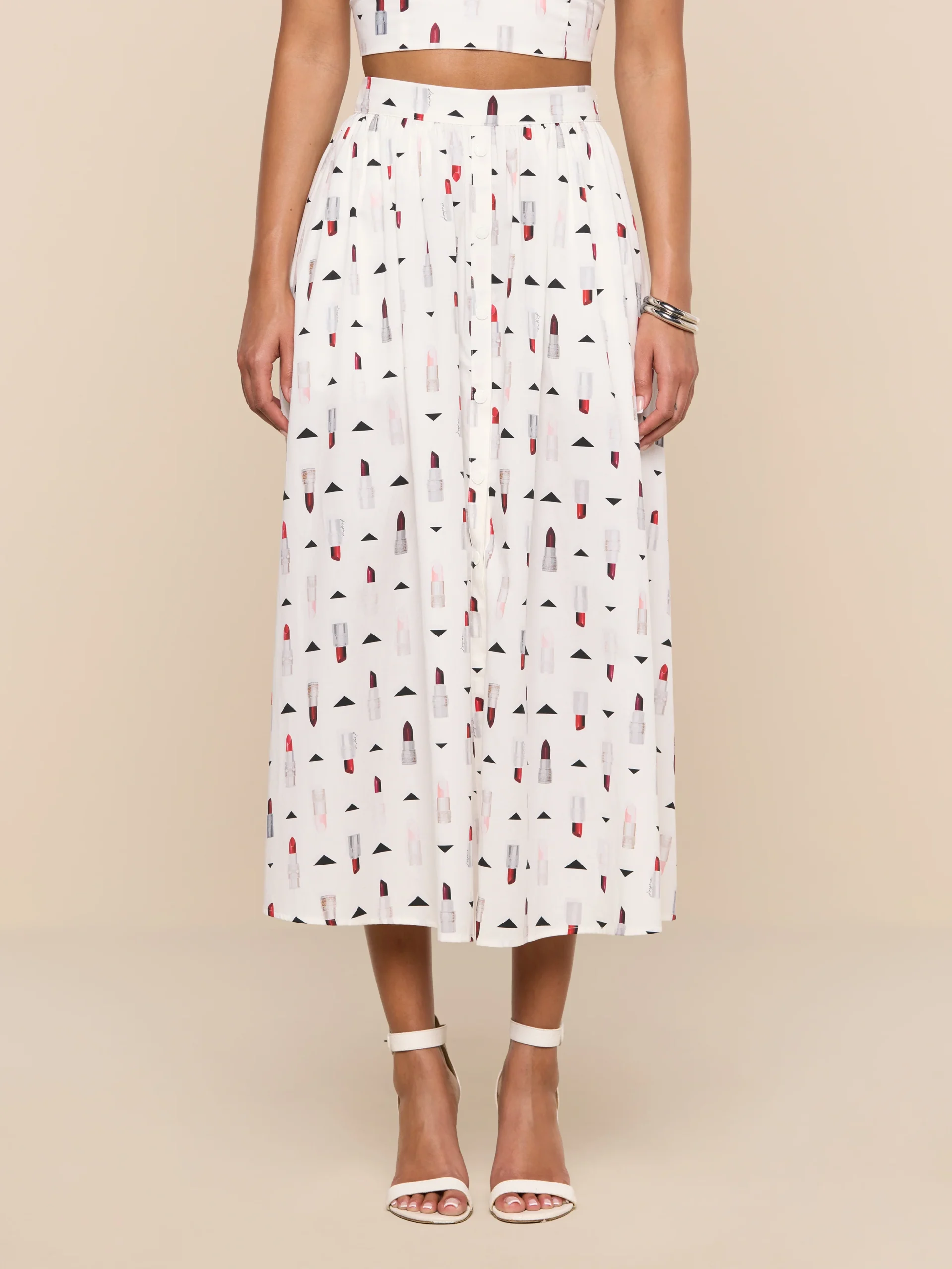Seina Poplin Midi Skirt