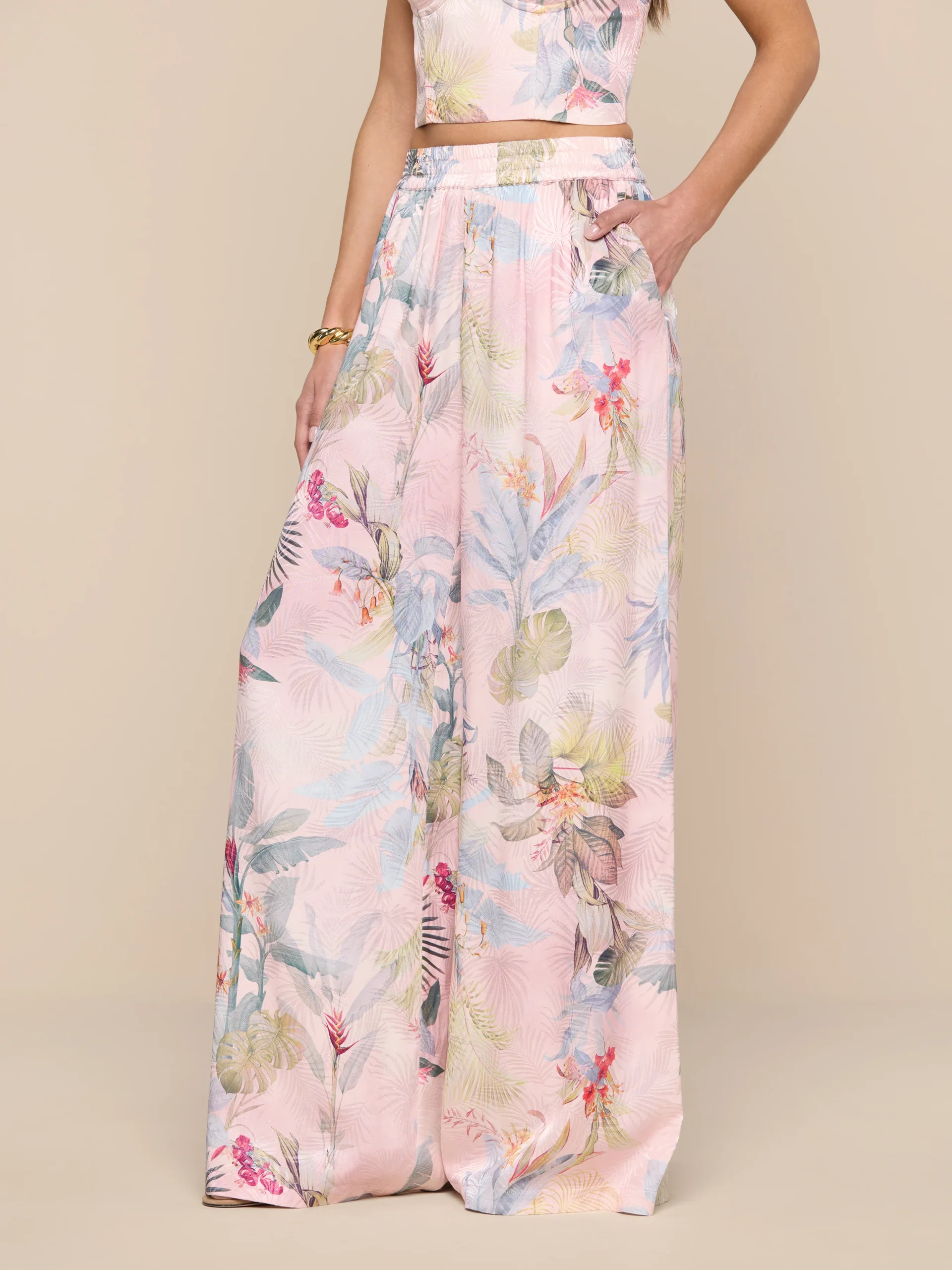 Lillian Satin Wide-Leg Pant