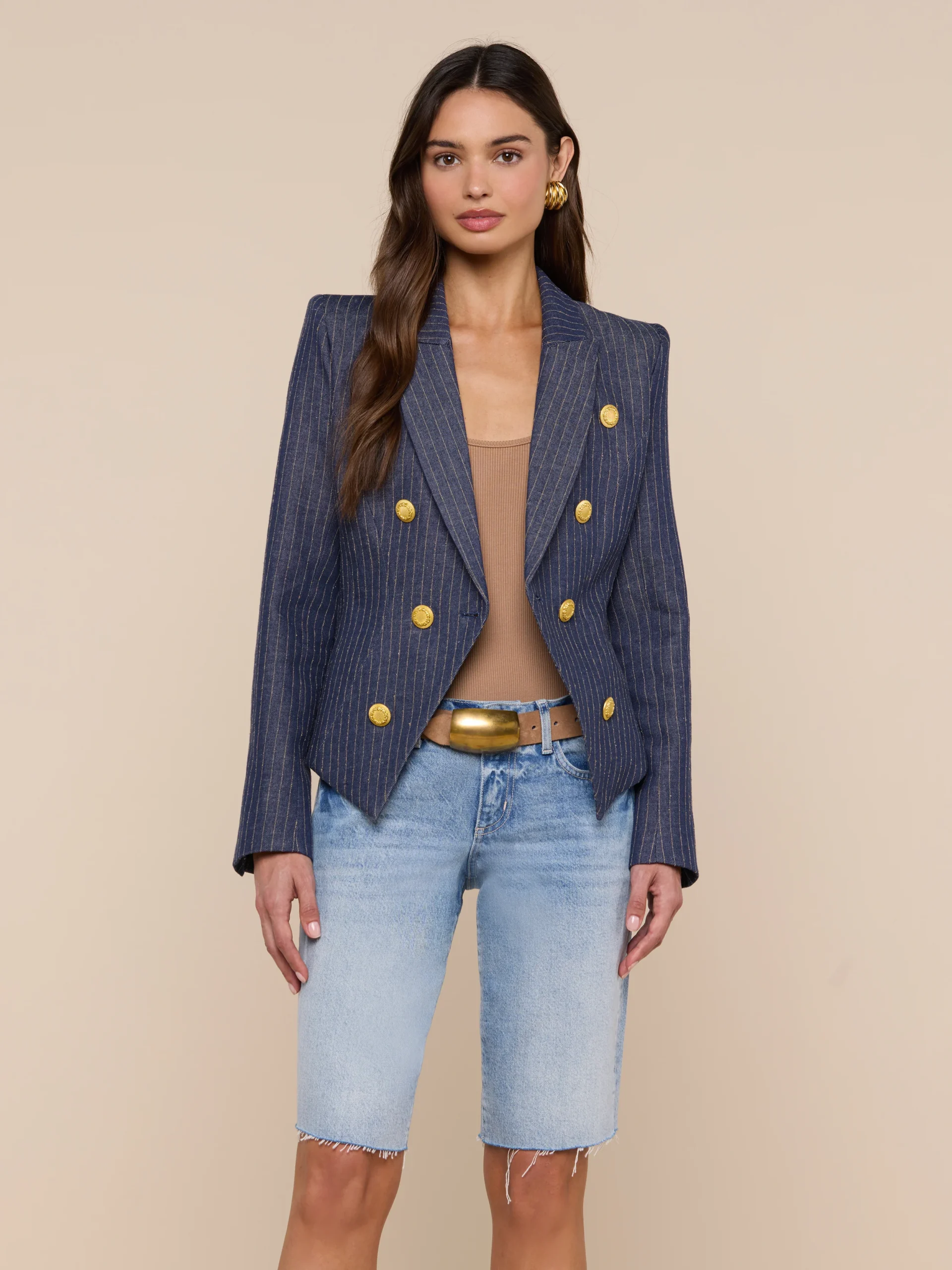 Solar Pinstriped Blazer