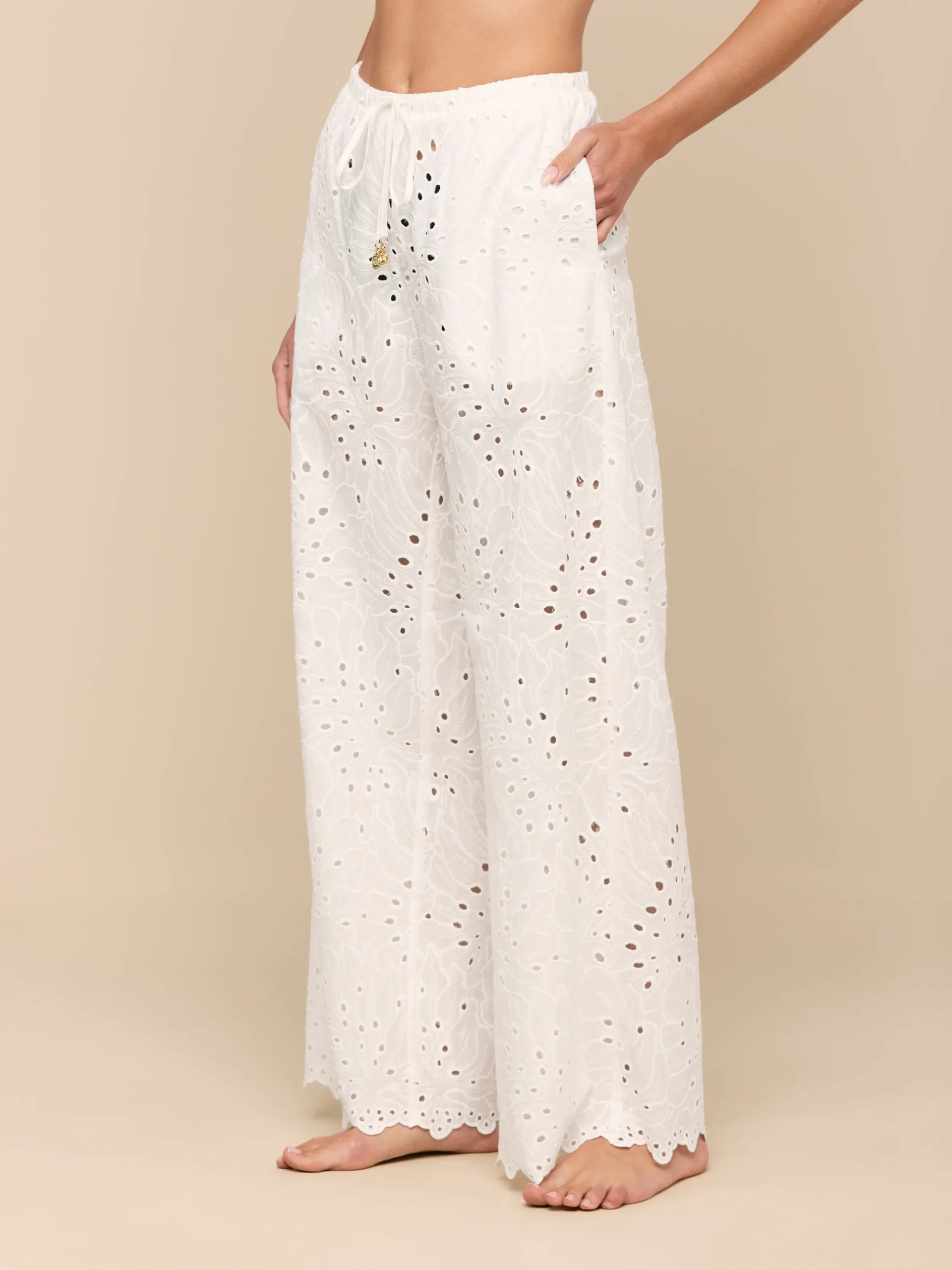 Geraldine Eyelet Cover-Up Pant