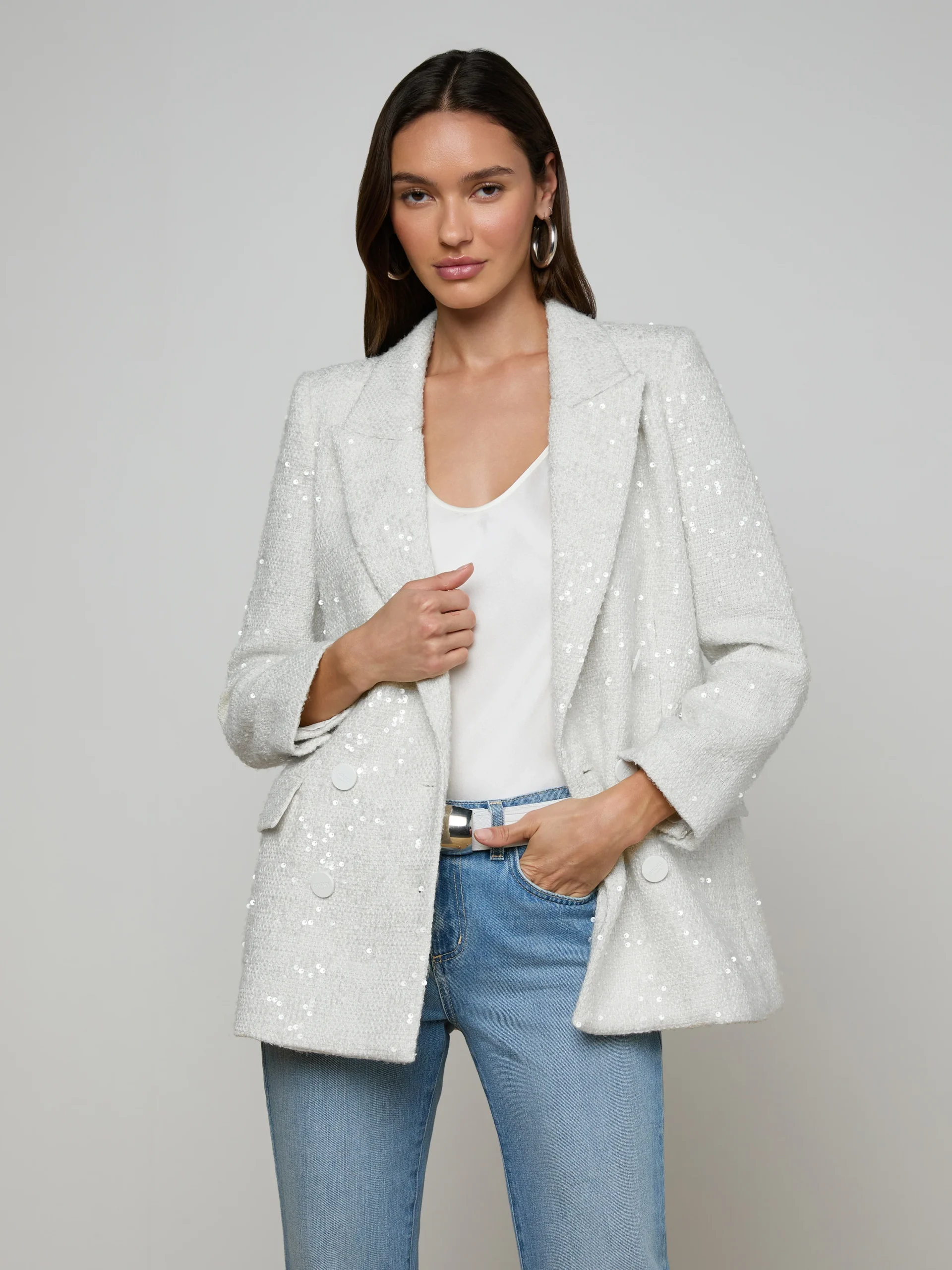 Cambrie Oversized Sequin Blazer