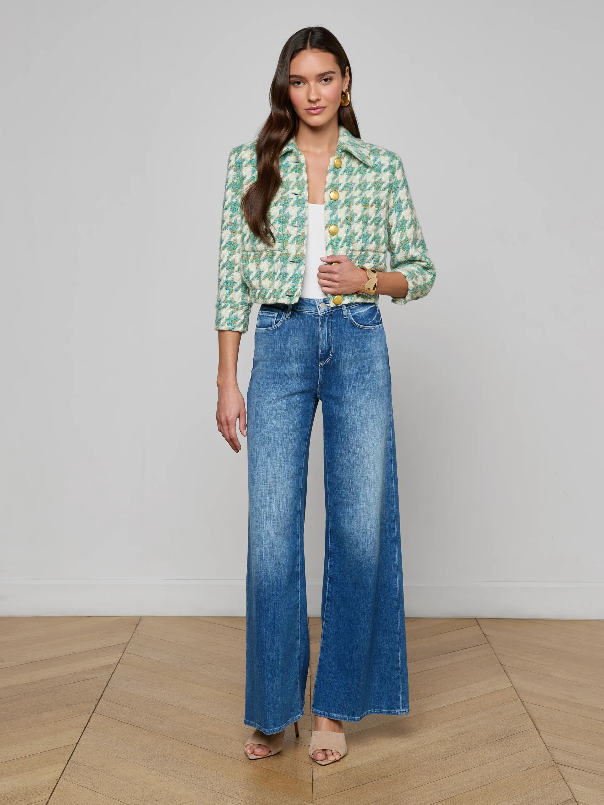 Jia Houndstooth Tweed Jacket