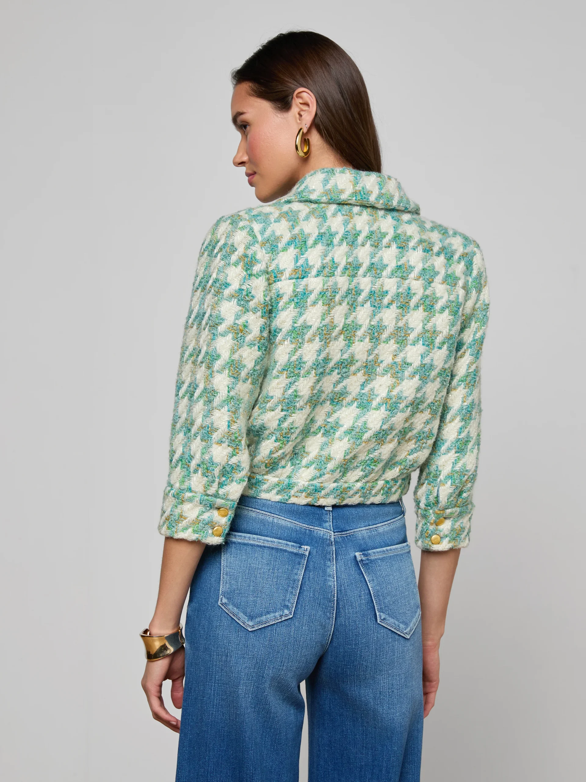 Jia Houndstooth Tweed Jacket