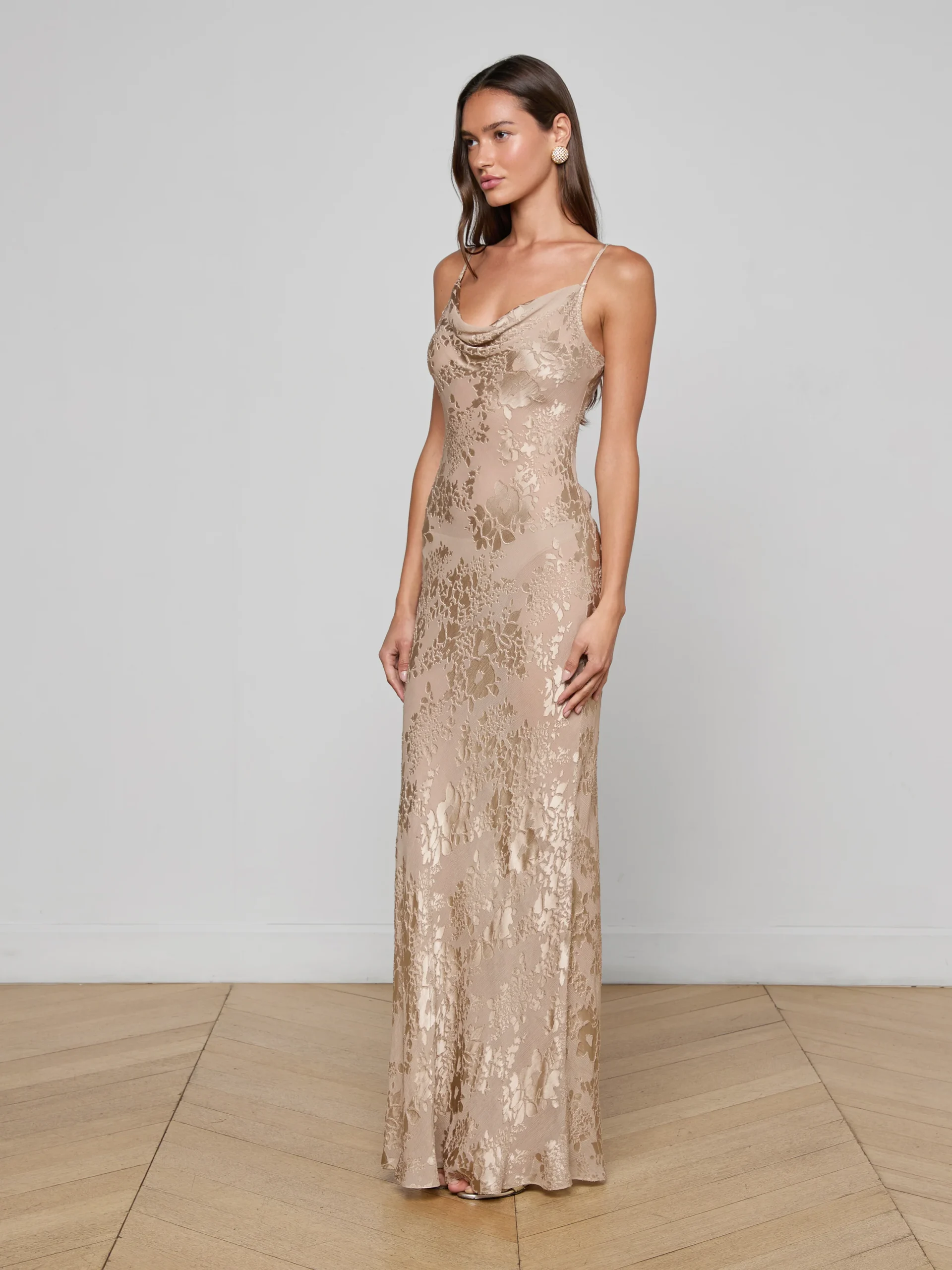 Christine Burnout Satin Gown