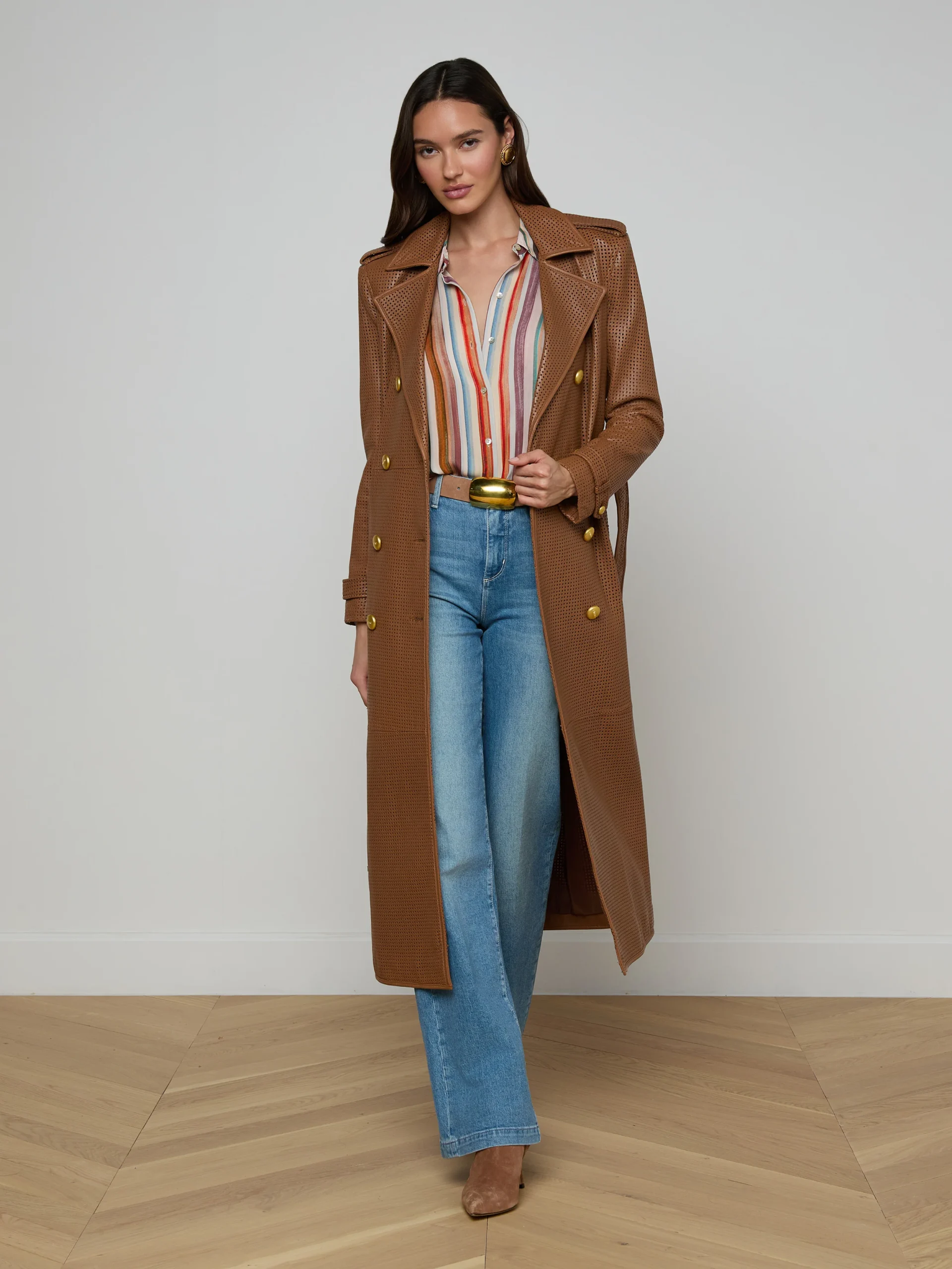 Baylee Leather Trench Coat