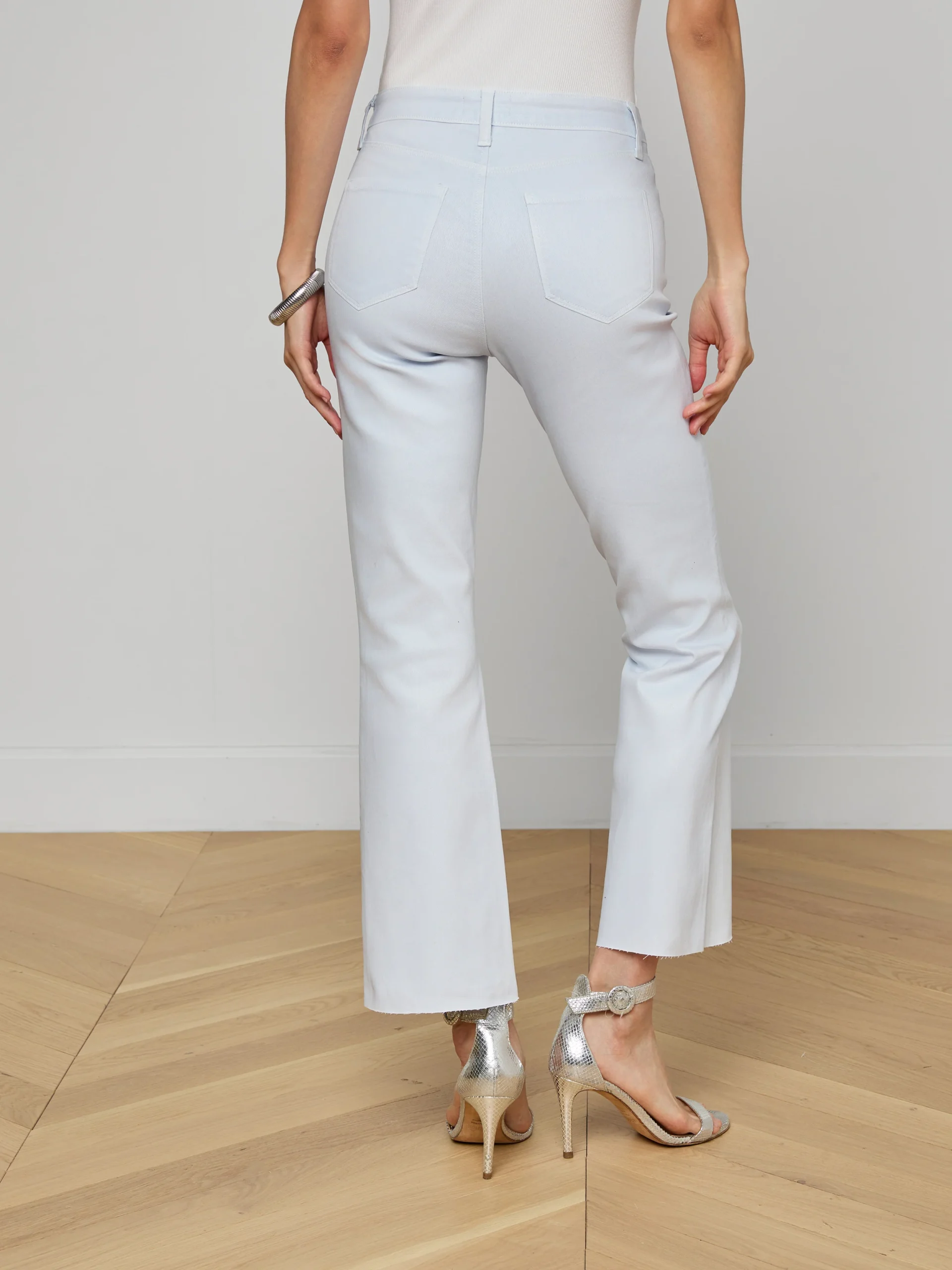 Kendra Coated Cropped Flare Jean