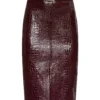 Violetta Croc-Embossed Skirt