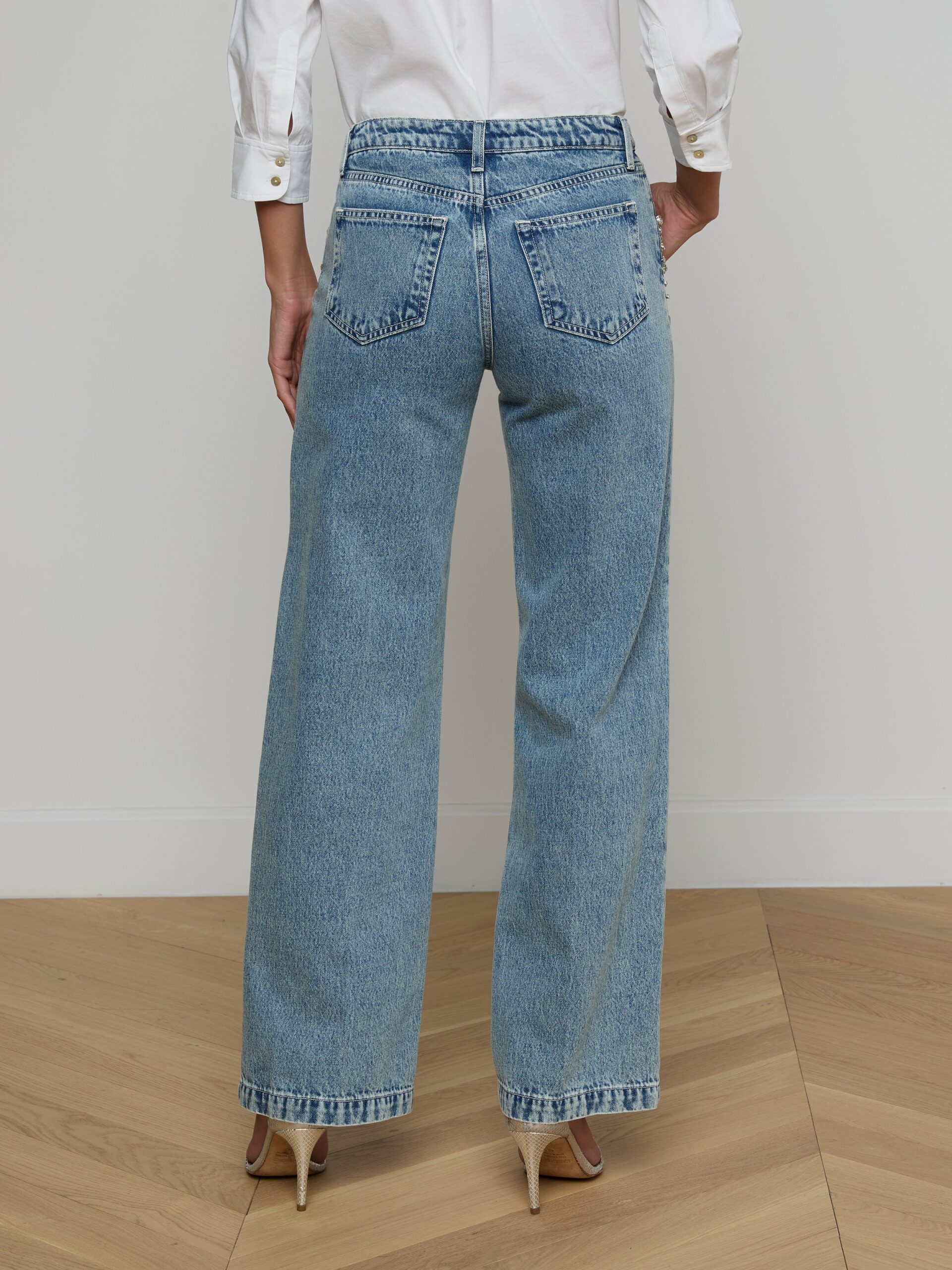 Scottie Embellished Wide-Leg Jean
