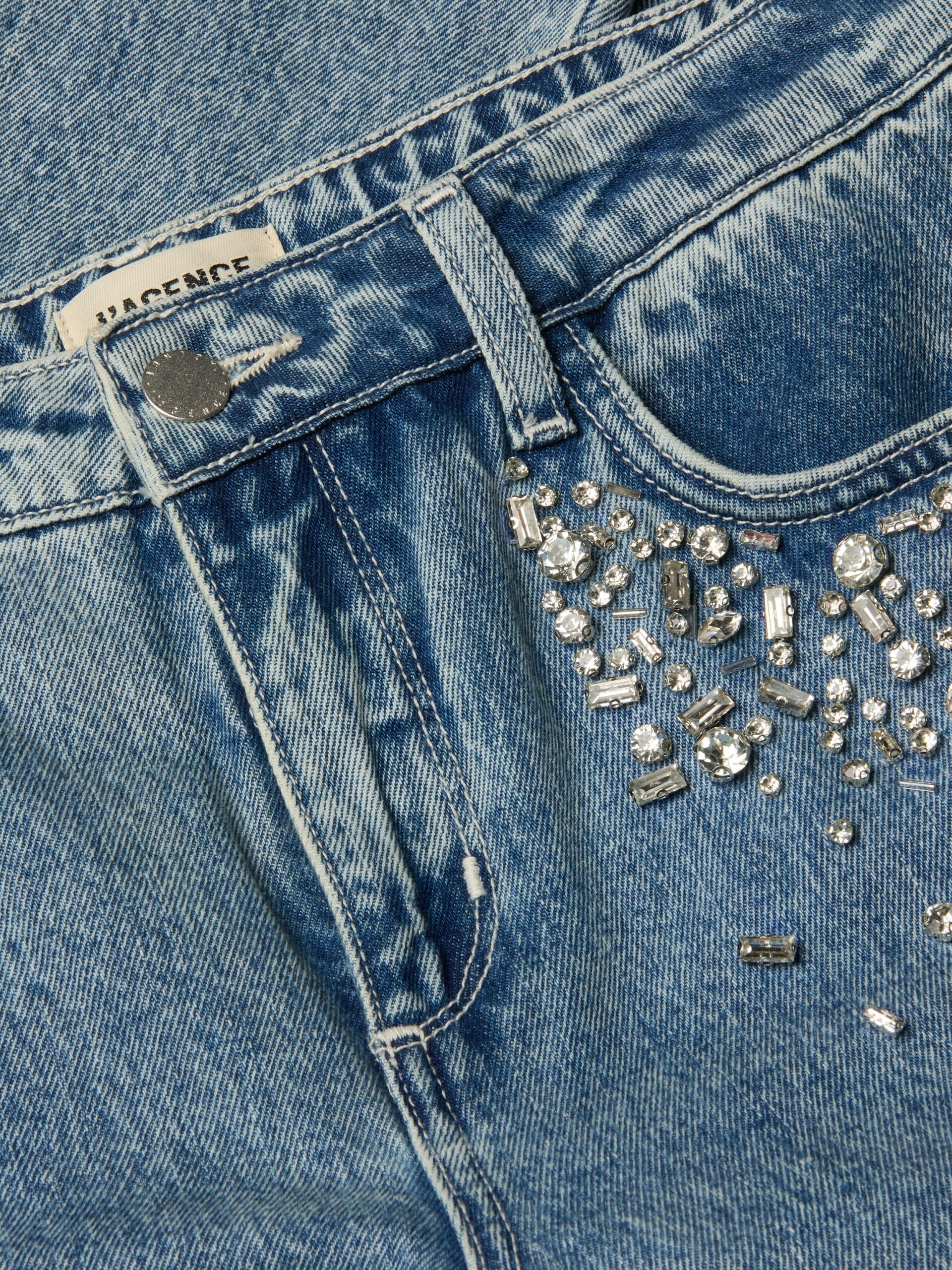 Scottie Embellished Wide-Leg Jean
