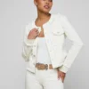 Yarin Collarless Fray Jacket