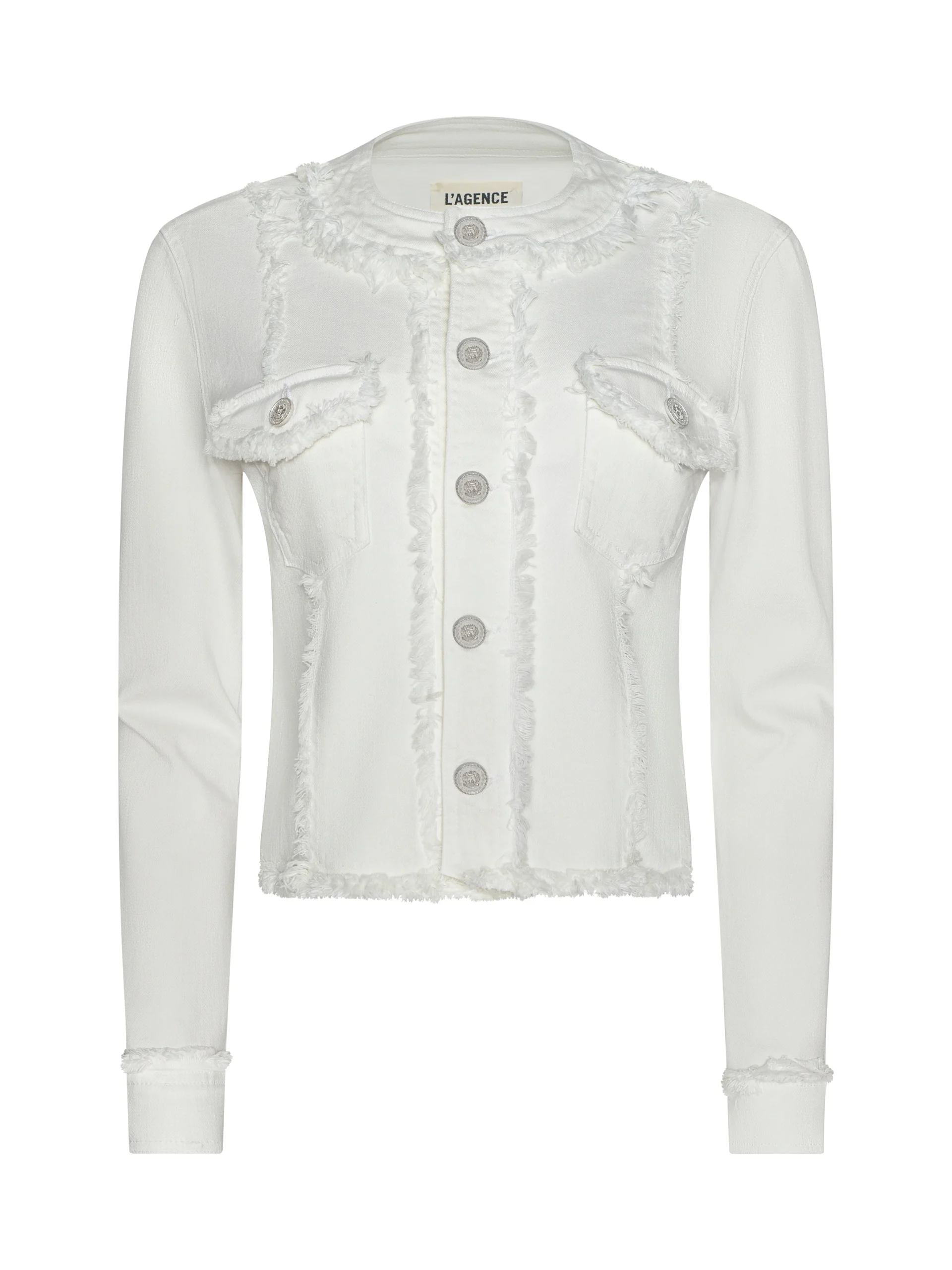 Yarin Collarless Fray Jacket