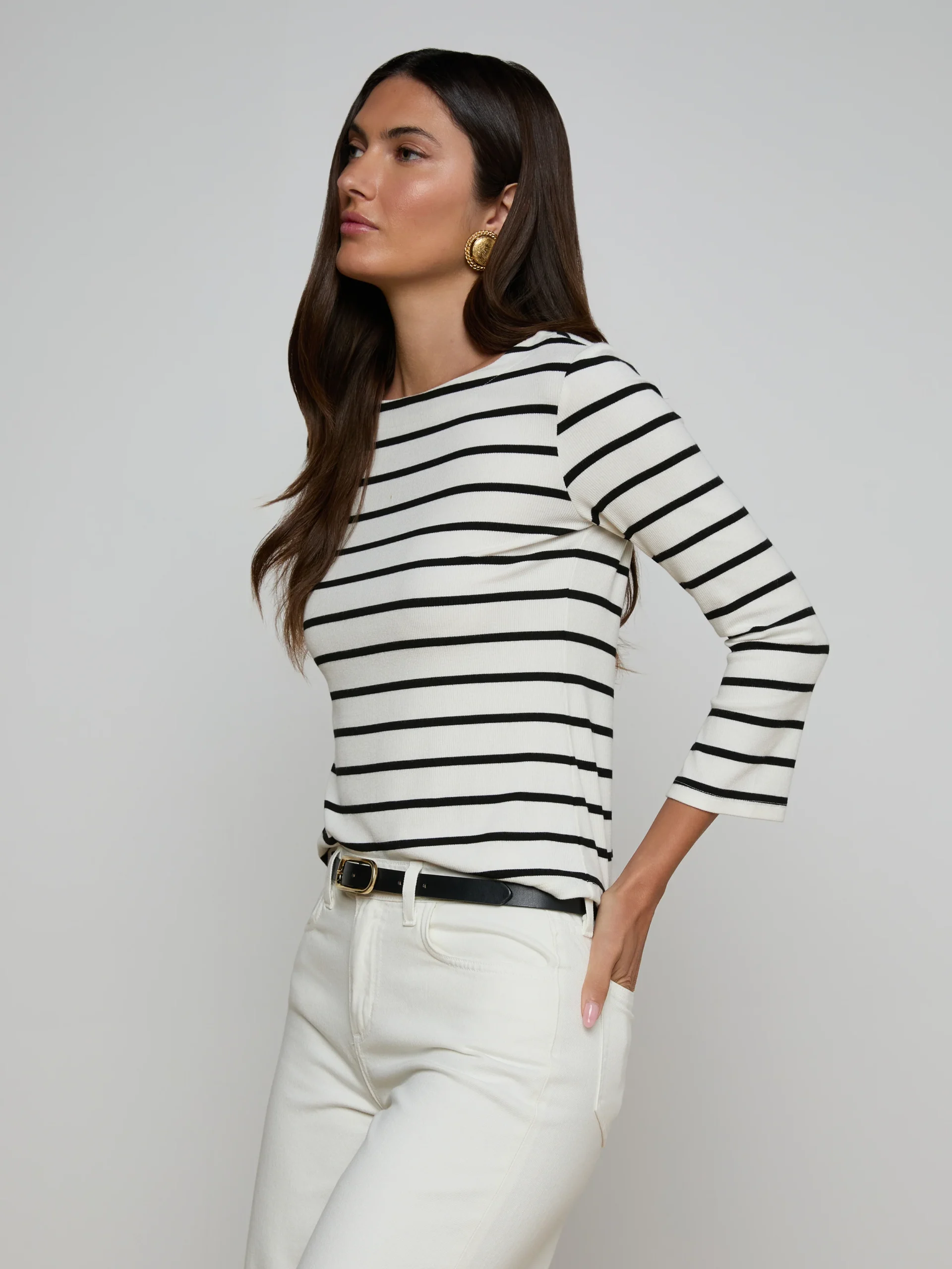 Lucille Striped Boatneck Top