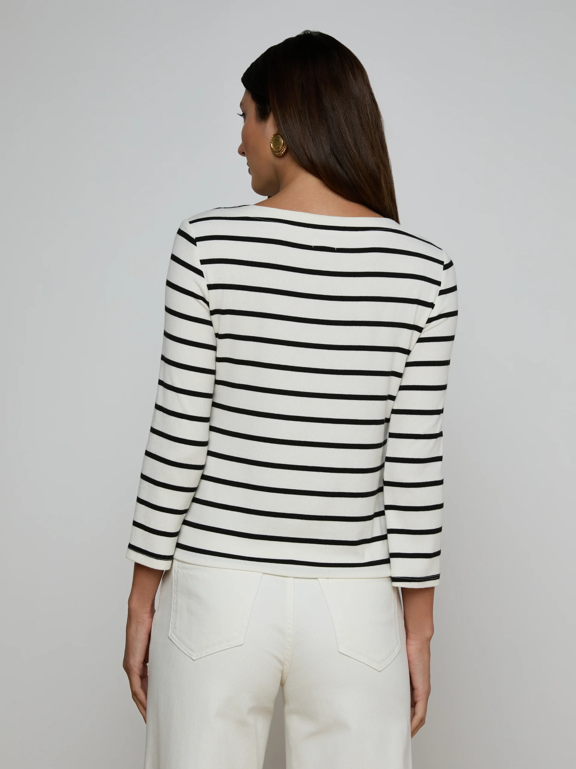 Lucille Striped Boatneck Top