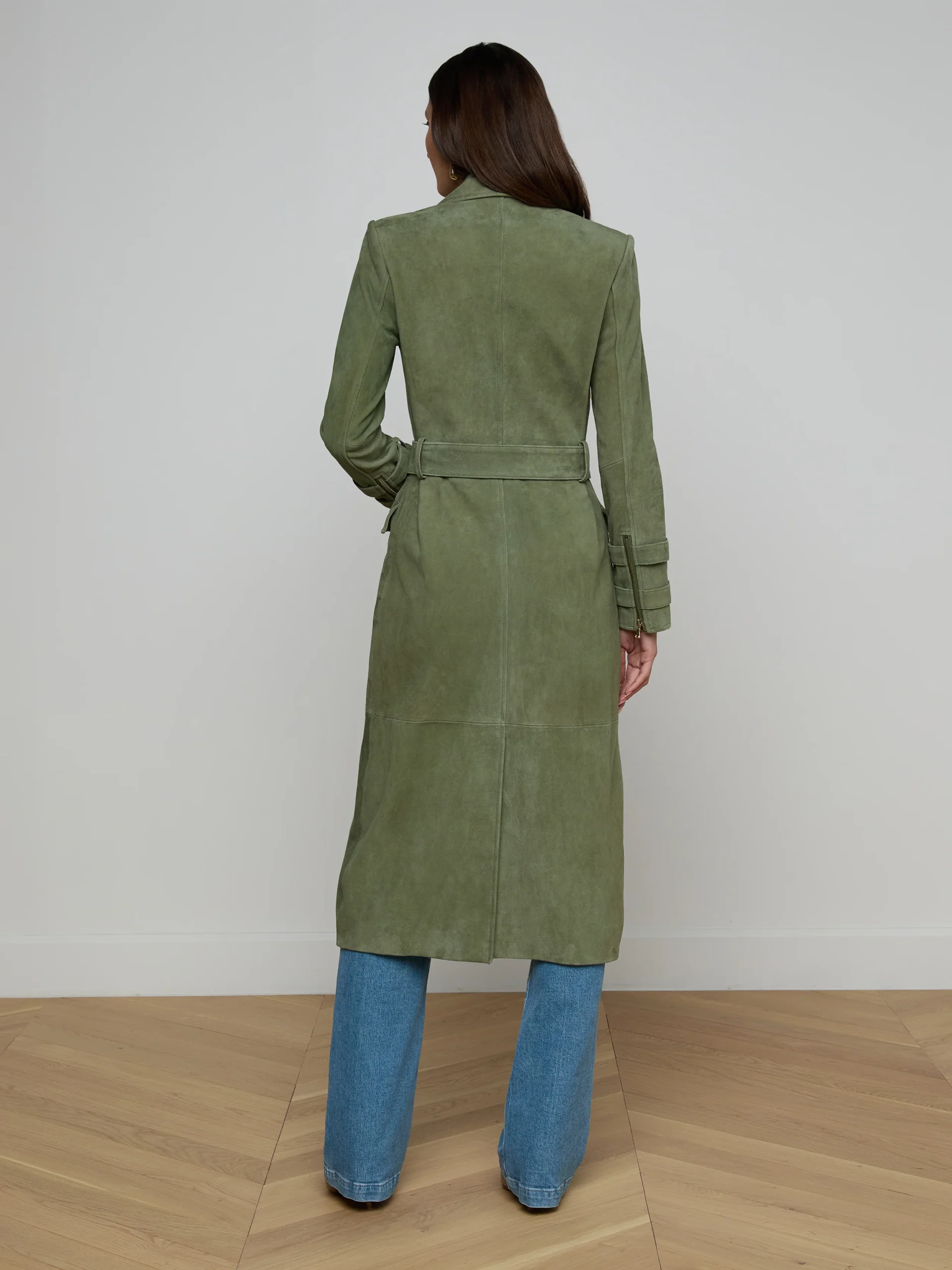 Celina Suede Trench Coat