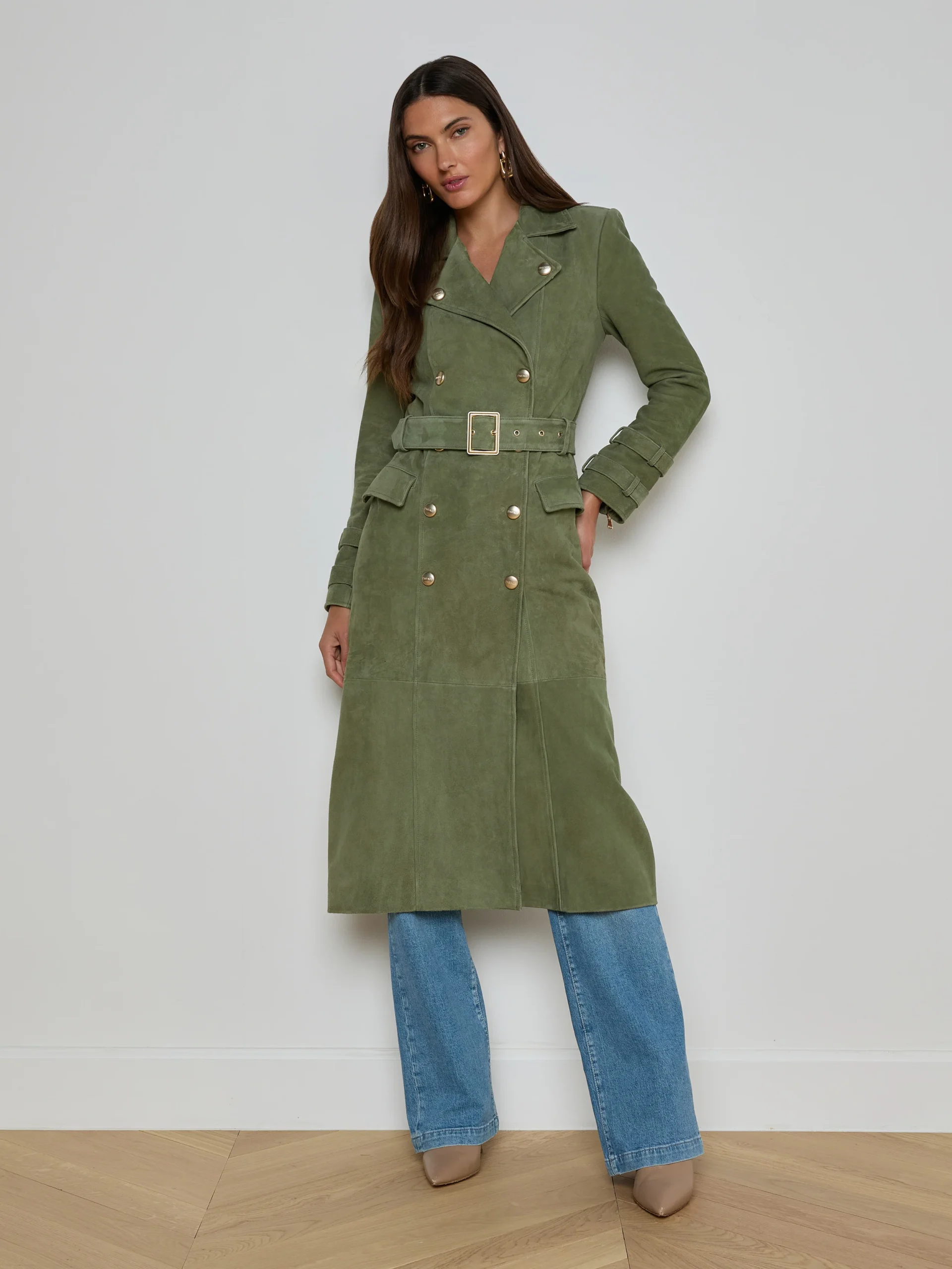 Celina Suede Trench Coat